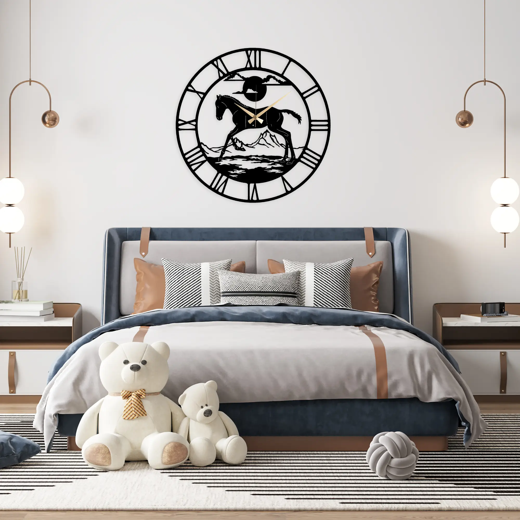 Kuda Metal Clock