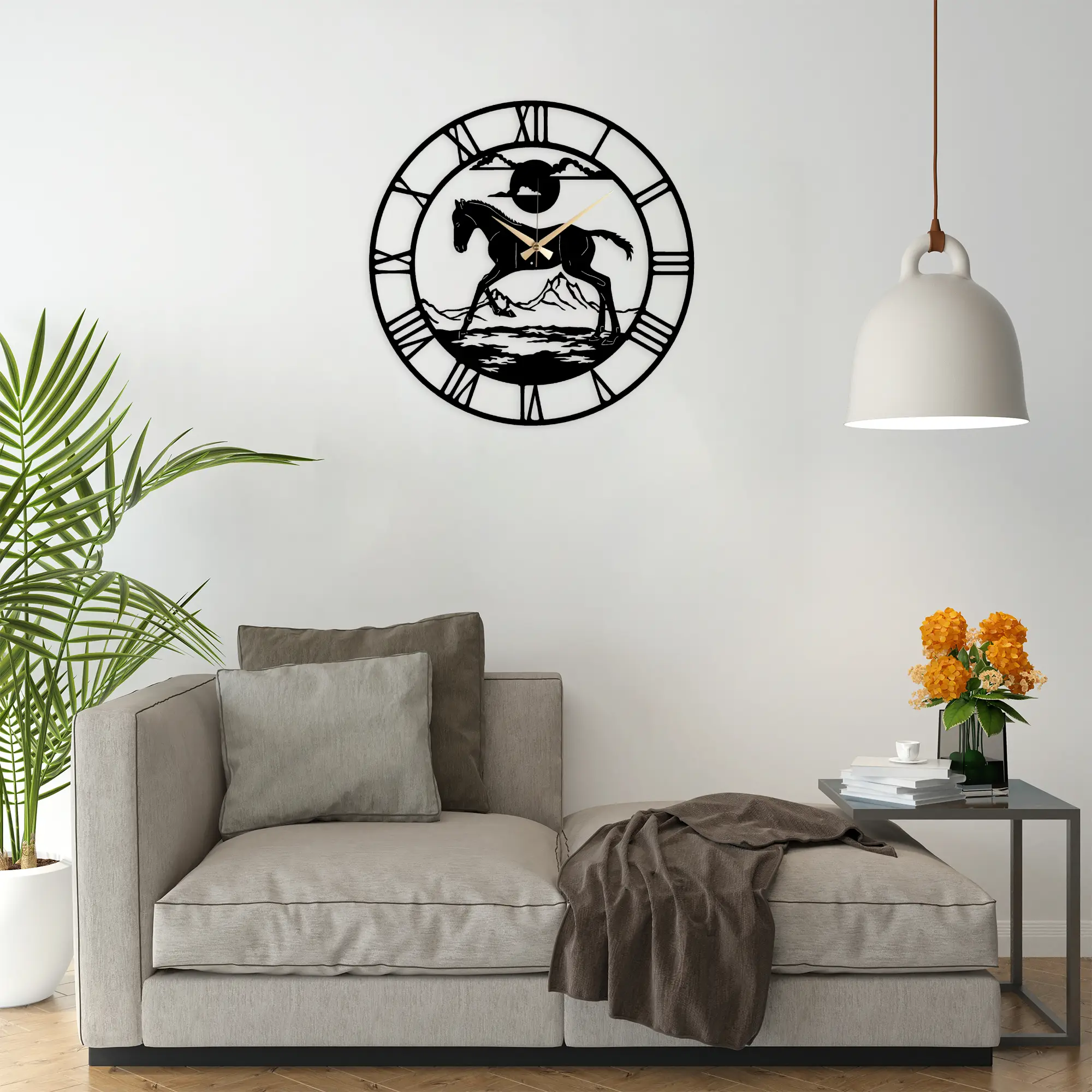 Kuda Metal Clock