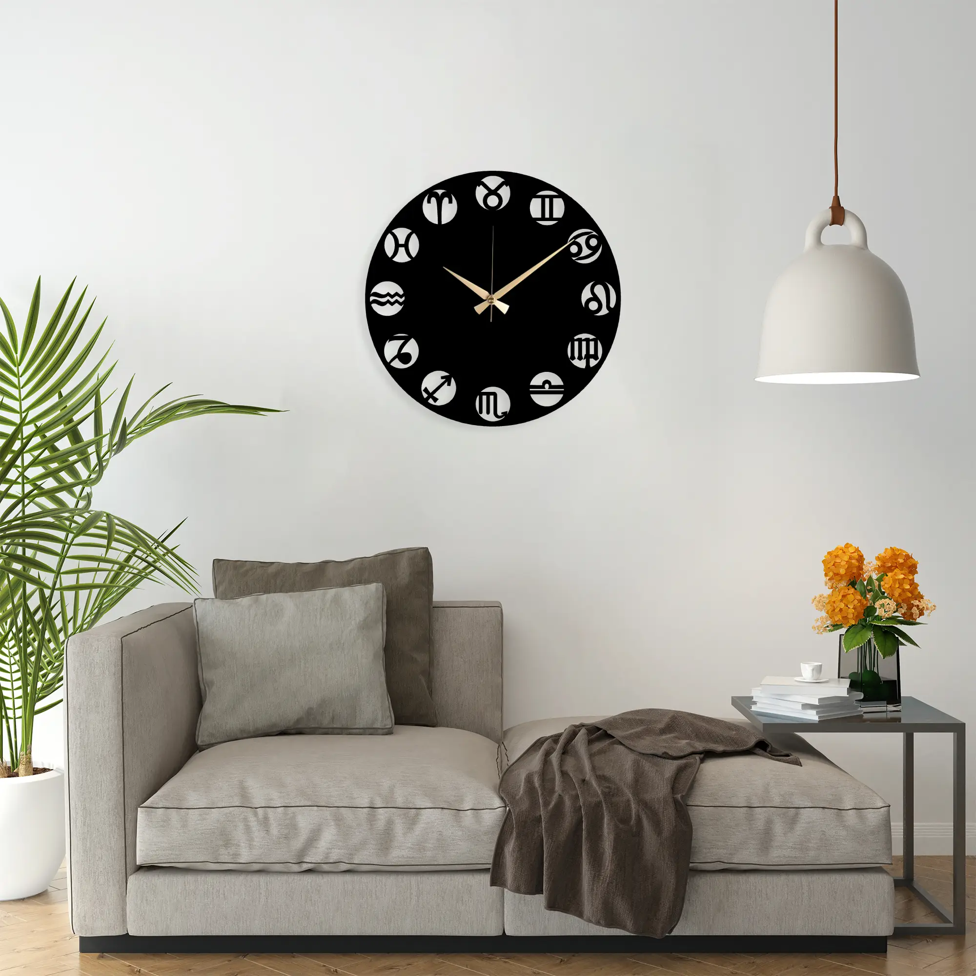 Horoscope Metal Clock