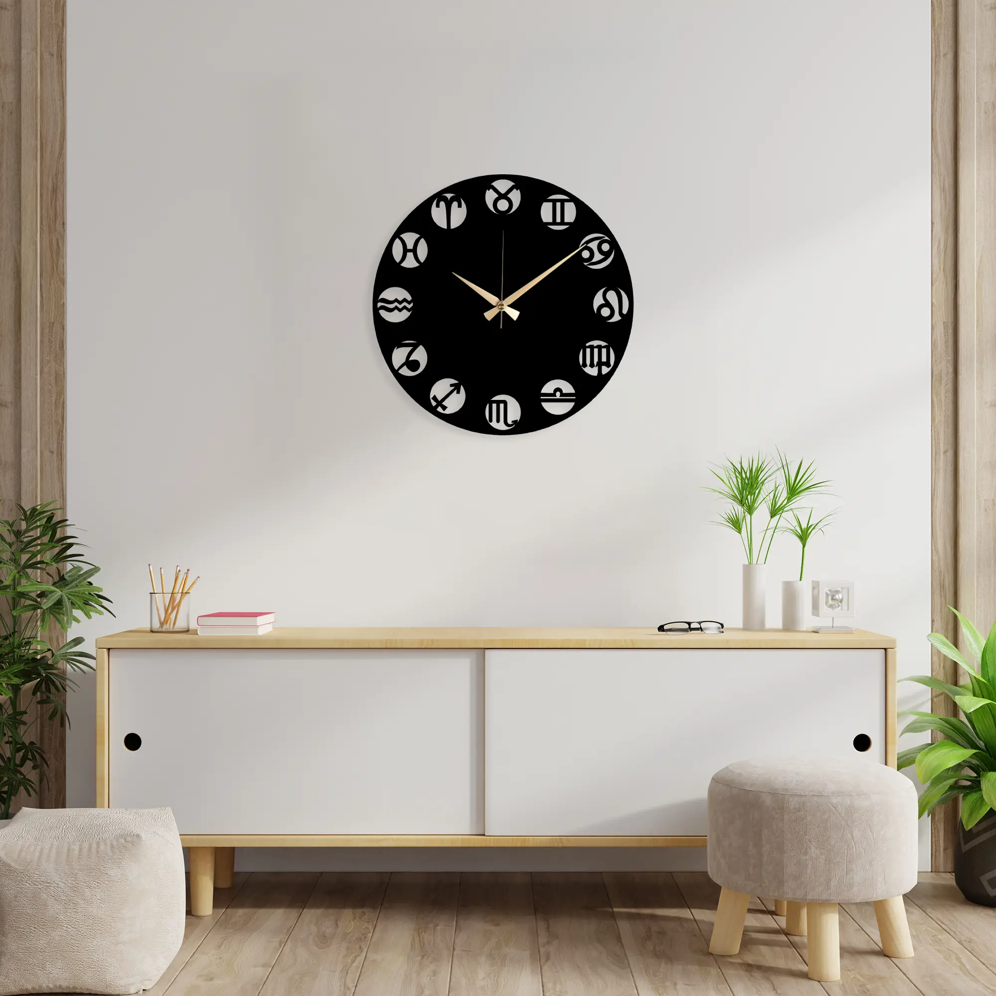 Horoscope Metal Clock