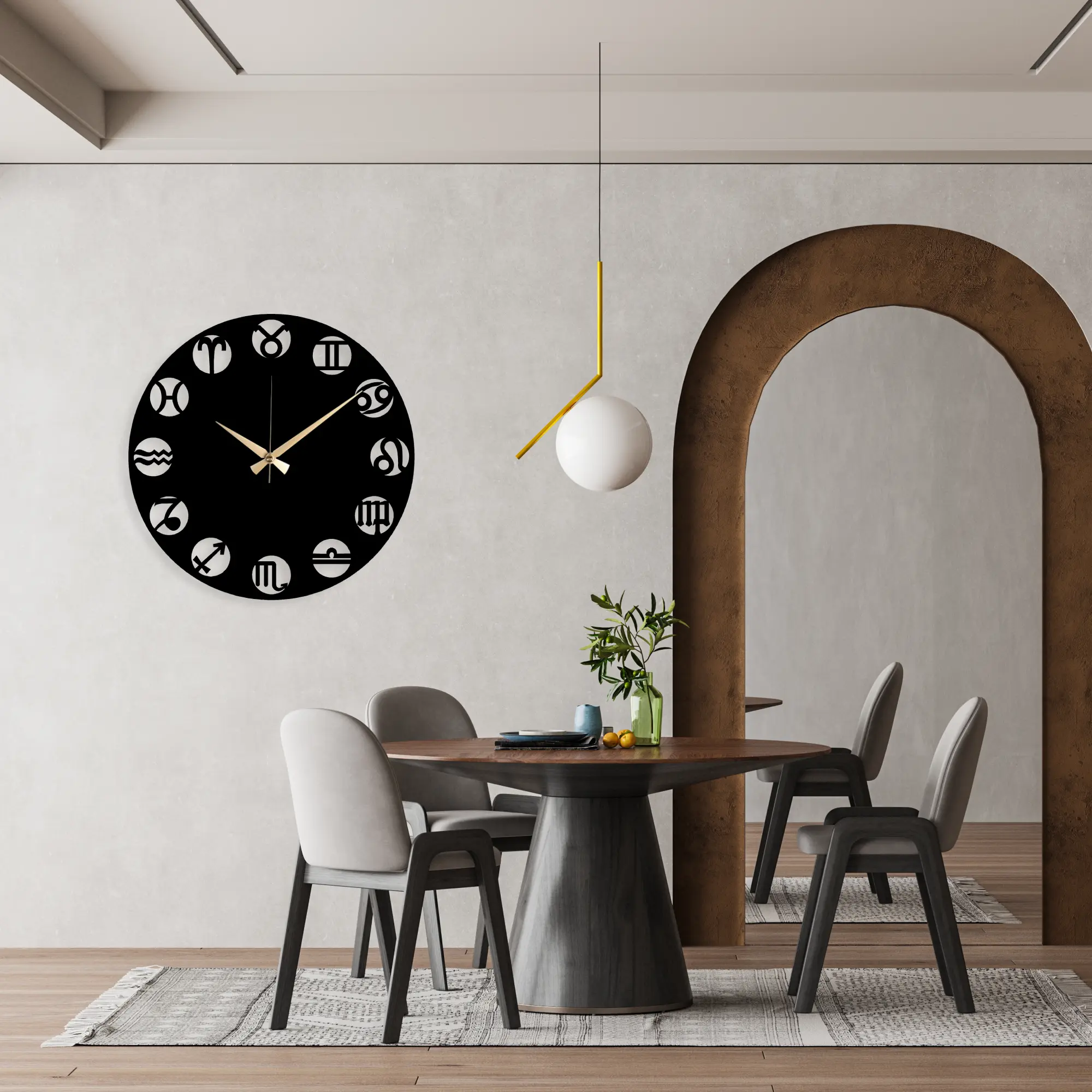 Horoscope Metal Clock