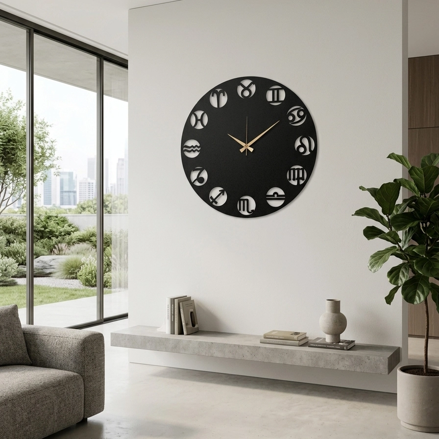 Horoscope Metal Clock