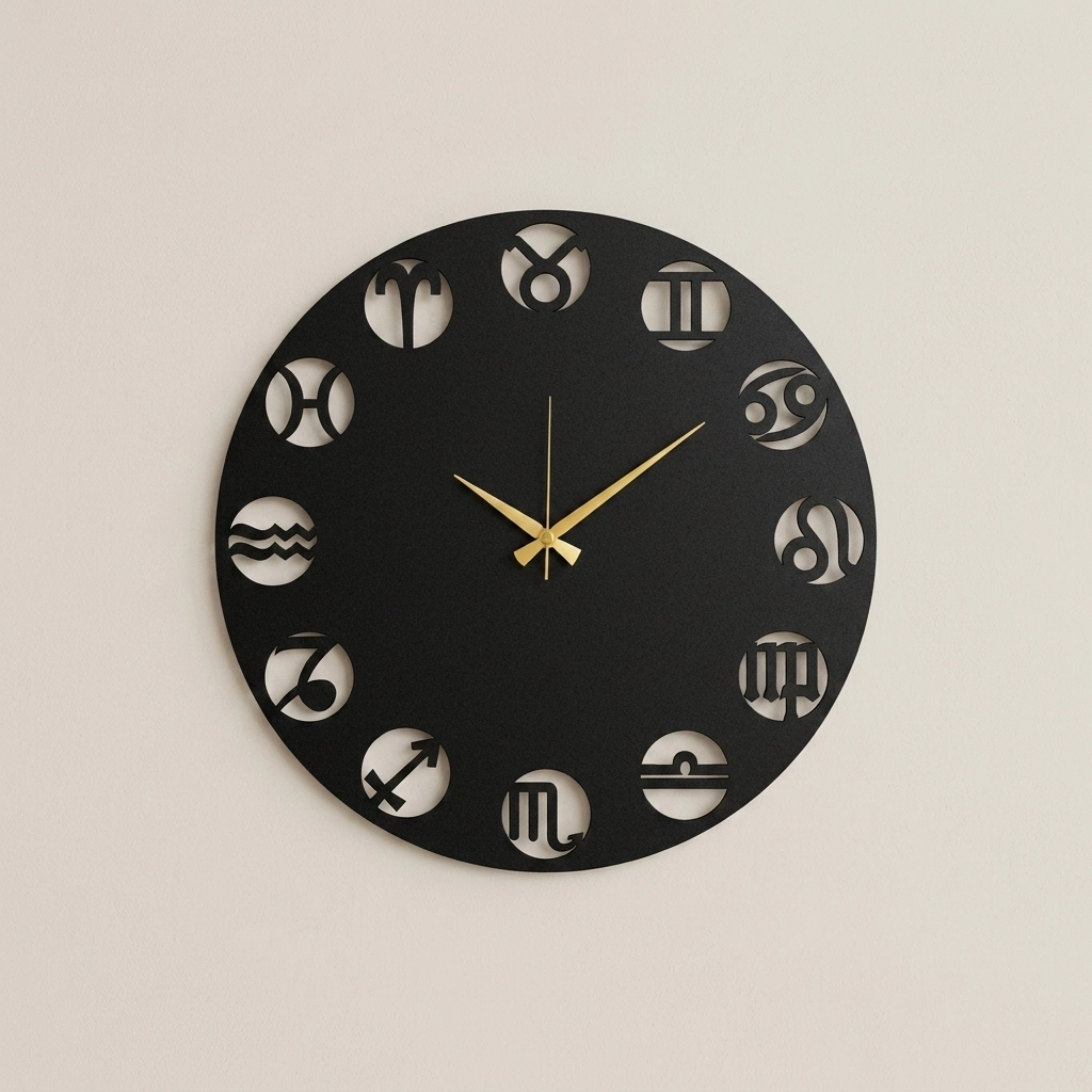 Horoscope Metal Clock
