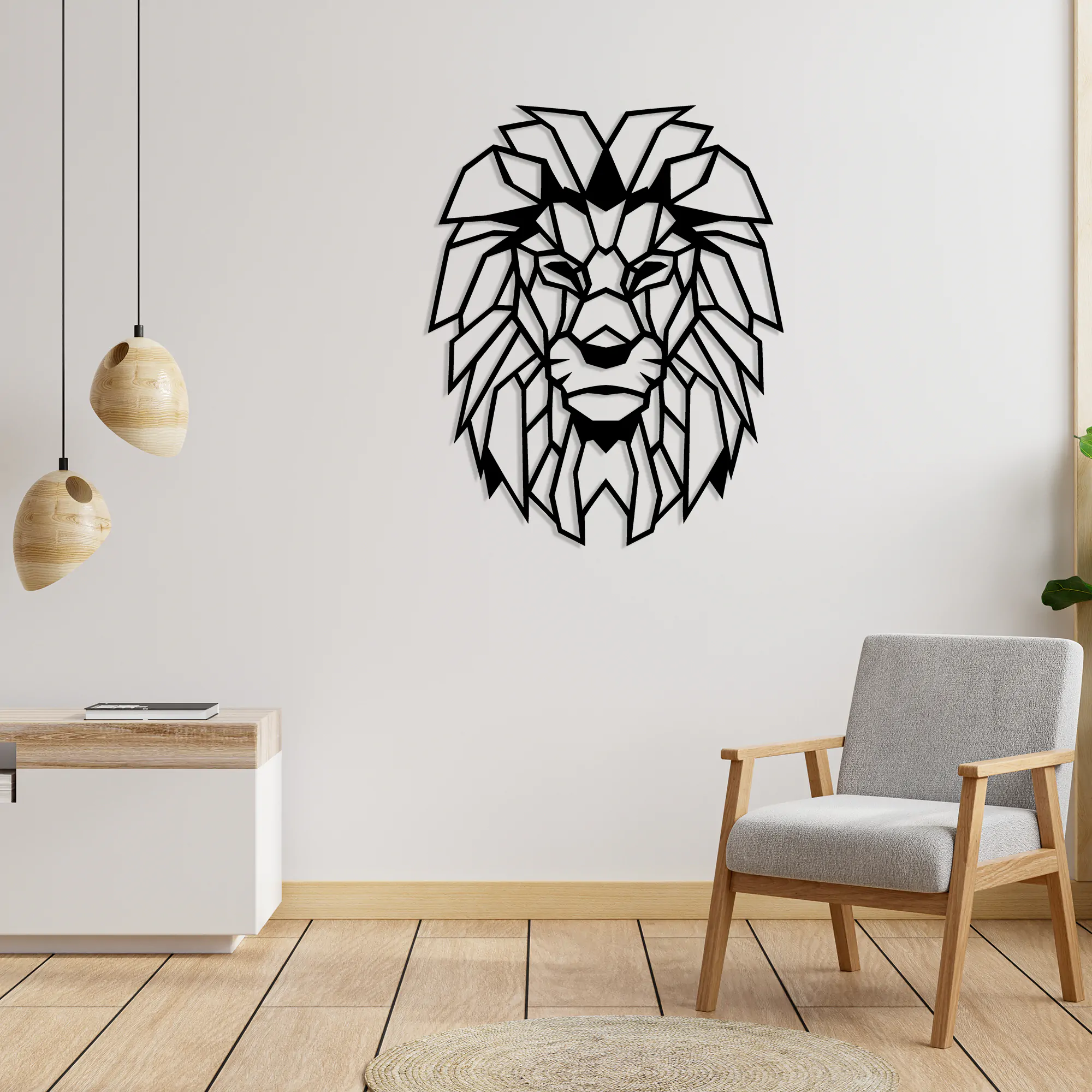 Lion Head Metal Wall Art