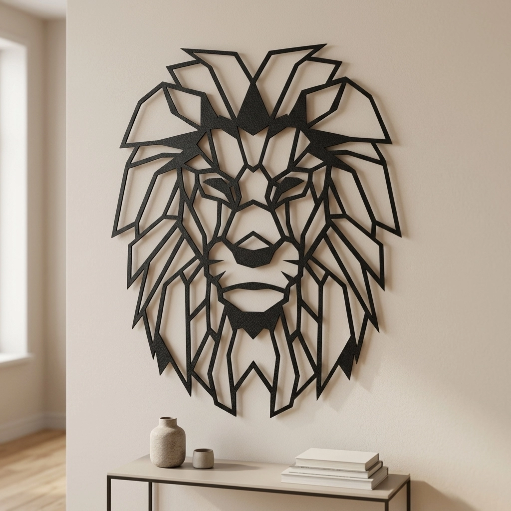 Lion Head Metal Wall Art