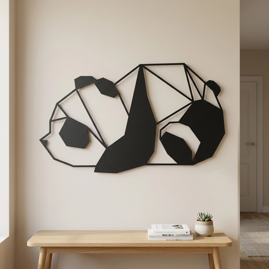 Baby Panda Metal Wall Art