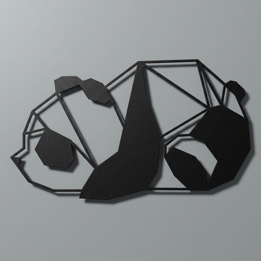 Baby Panda Metal Wall Art