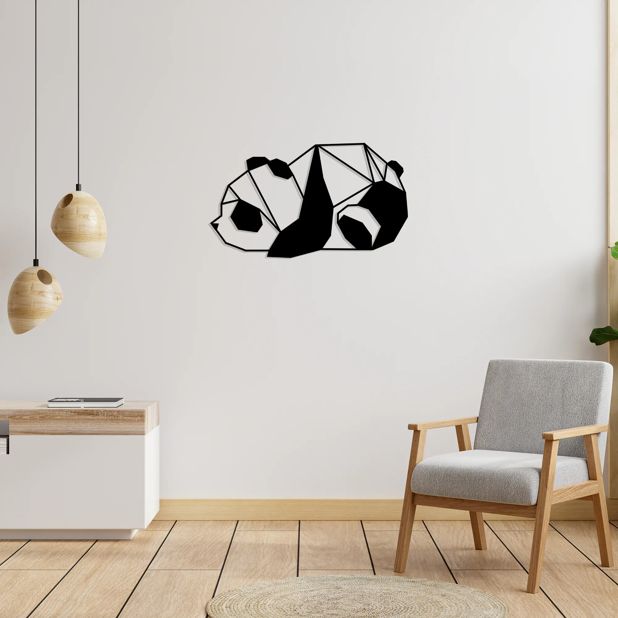 Baby Panda Metal Wall Art