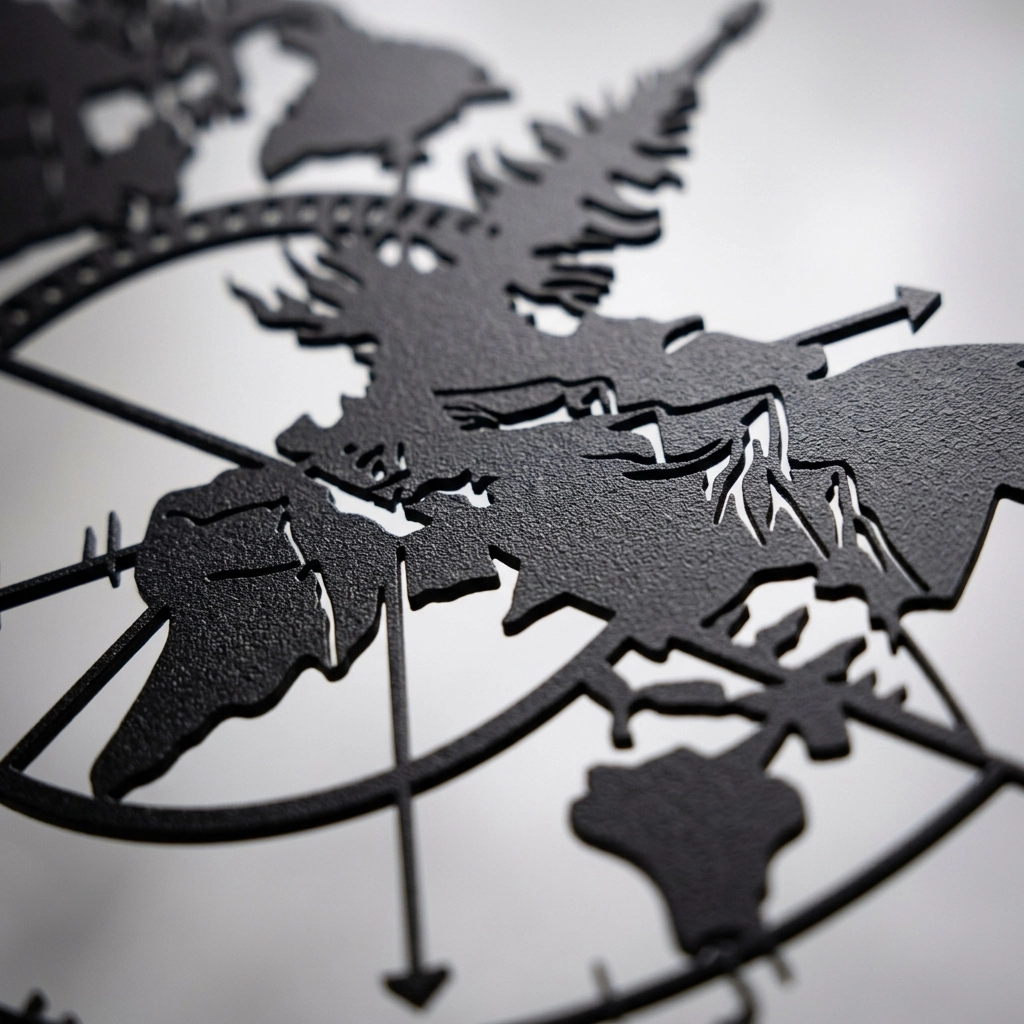 Everest Patterned Compass World Map
