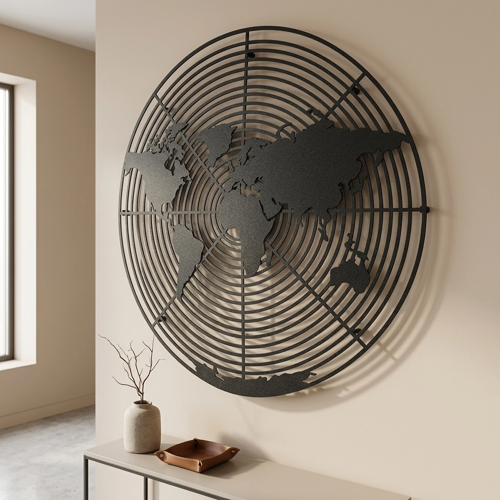Equatorial Metal World Map
