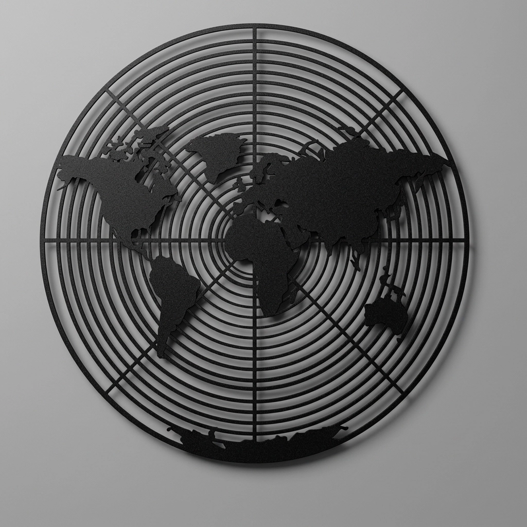 Equatorial Metal World Map