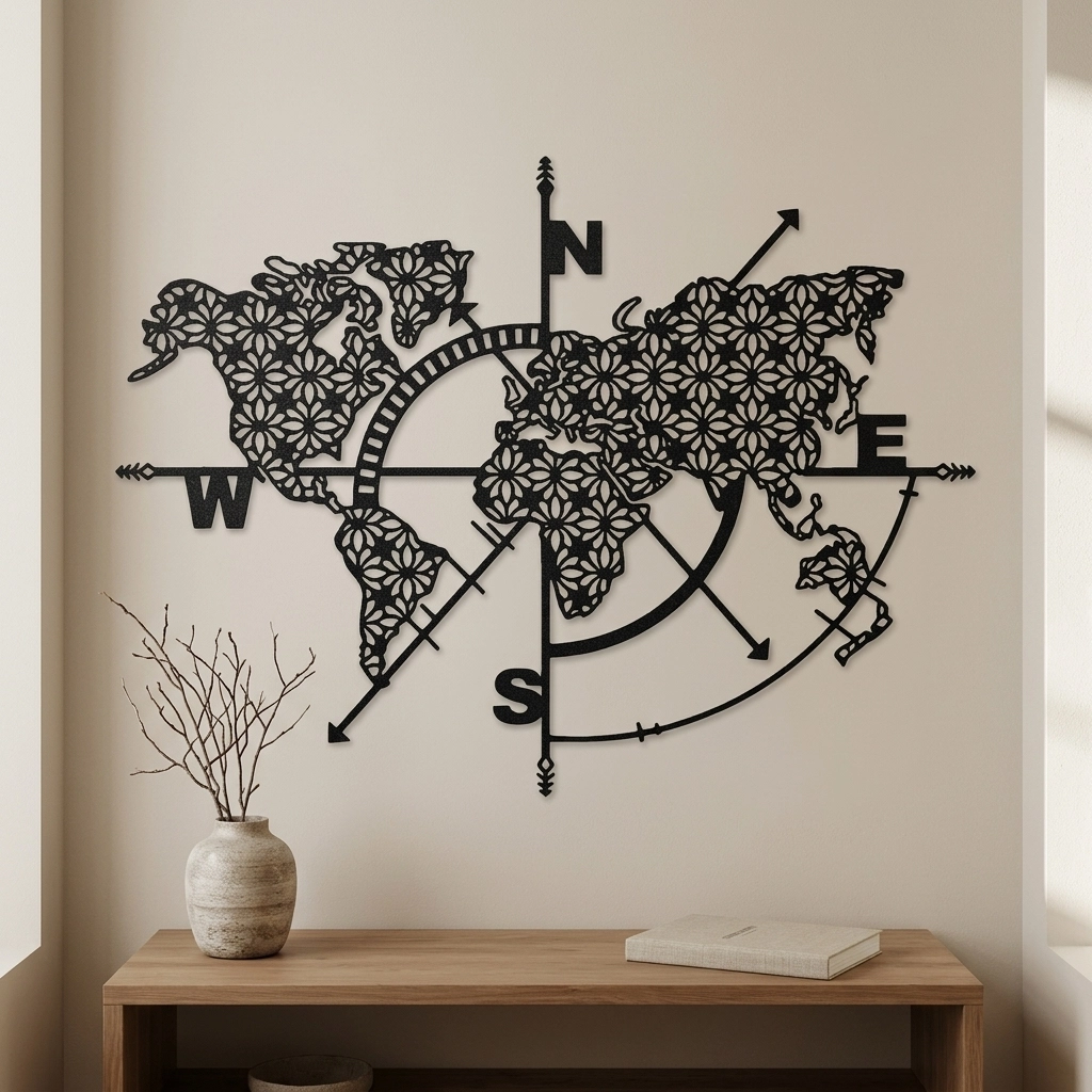 Flower Filled World Map