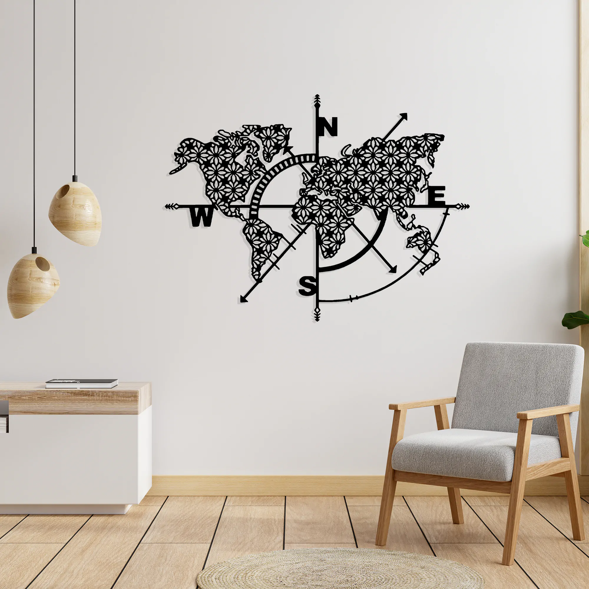 Flower Filled World Map