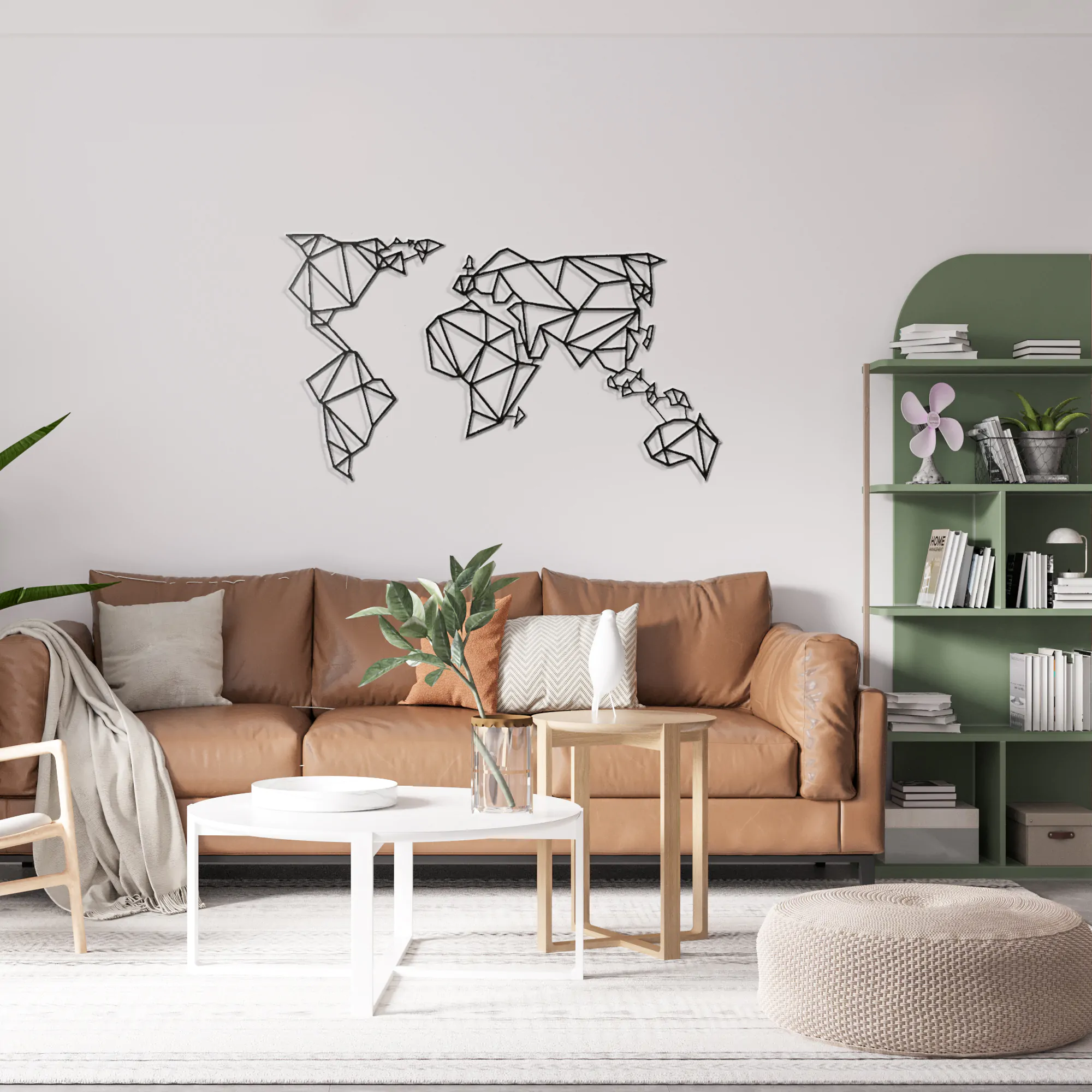 World Map Metal Wall Art