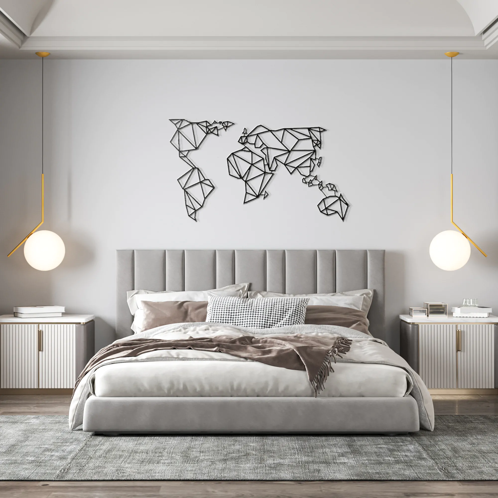 World Map Metal Wall Art