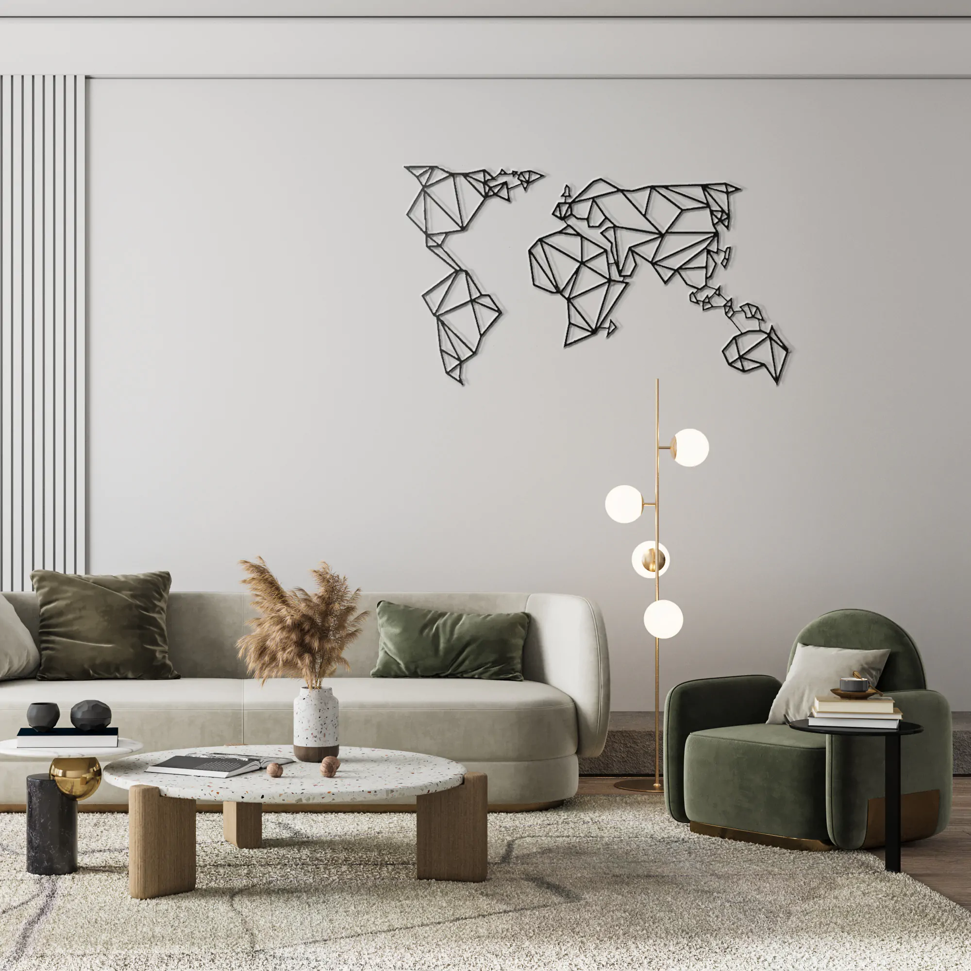 World Map Metal Wall Art