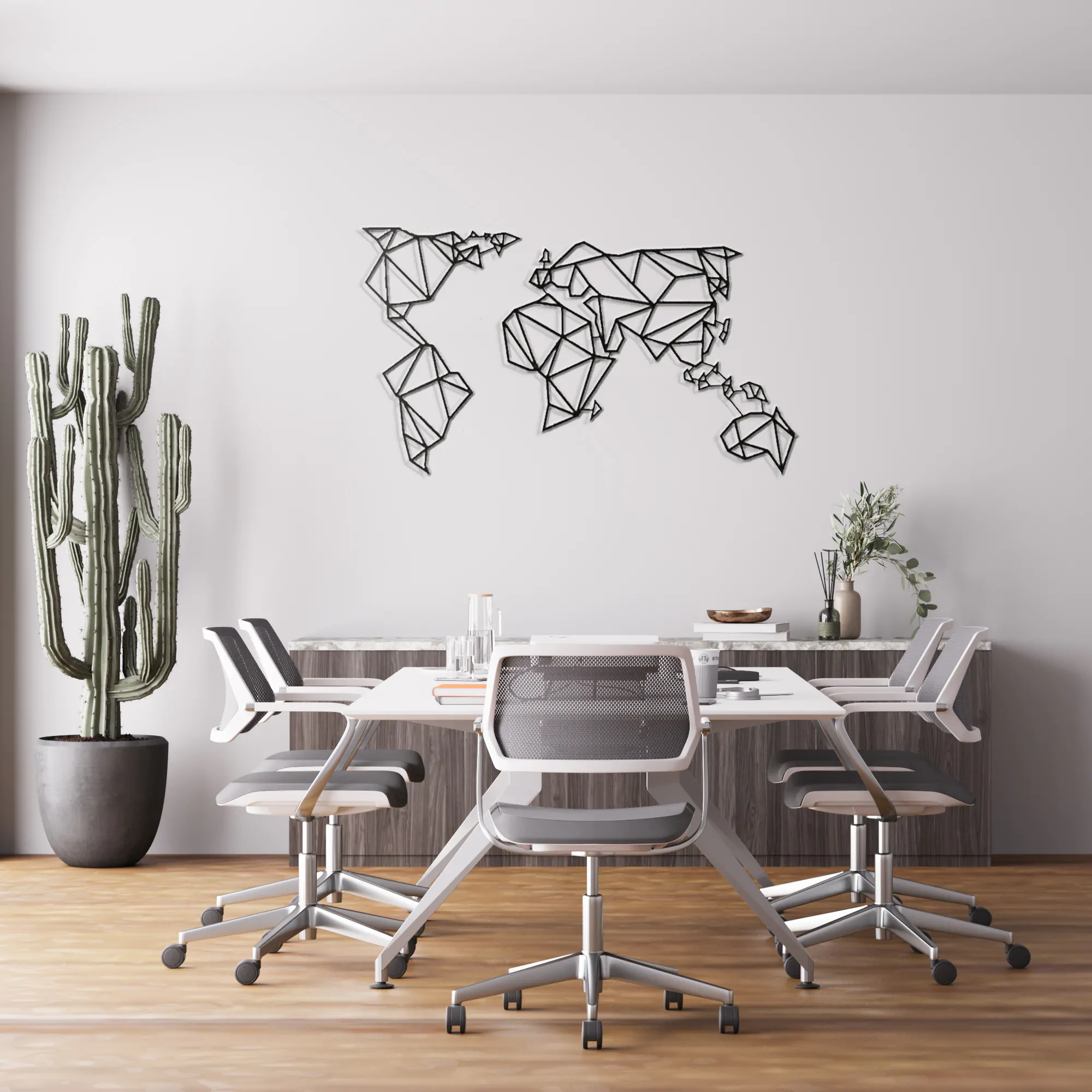 World Map Metal Wall Art