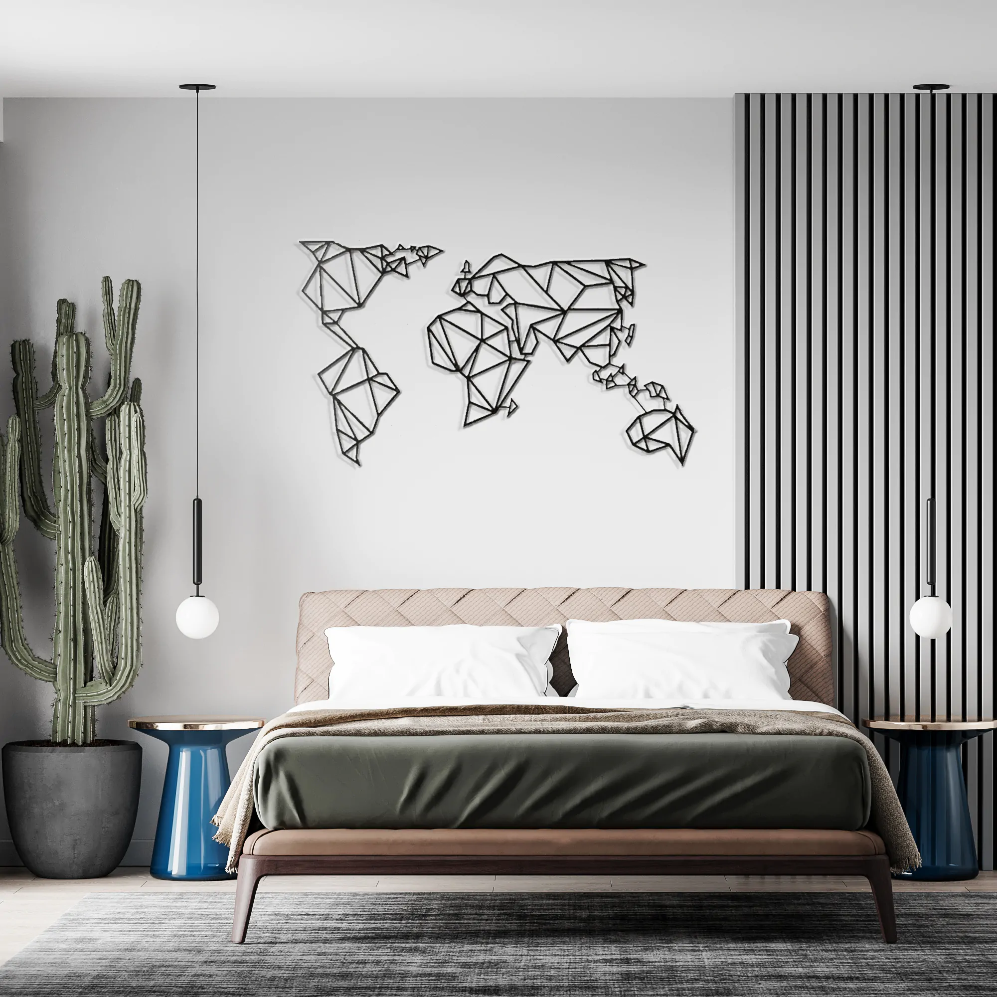 World Map Metal Wall Art