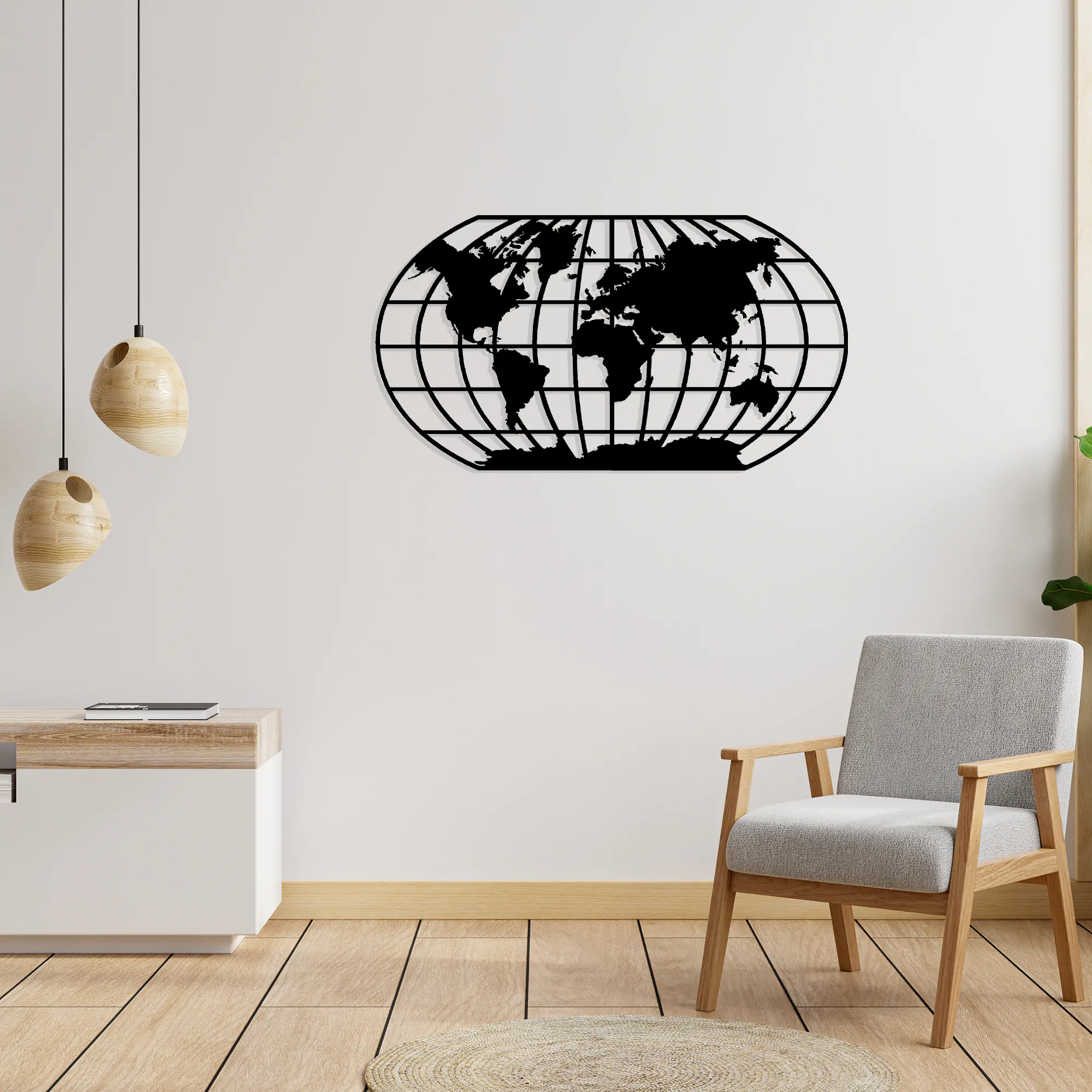 World Map Metal Wall Art 2030 
