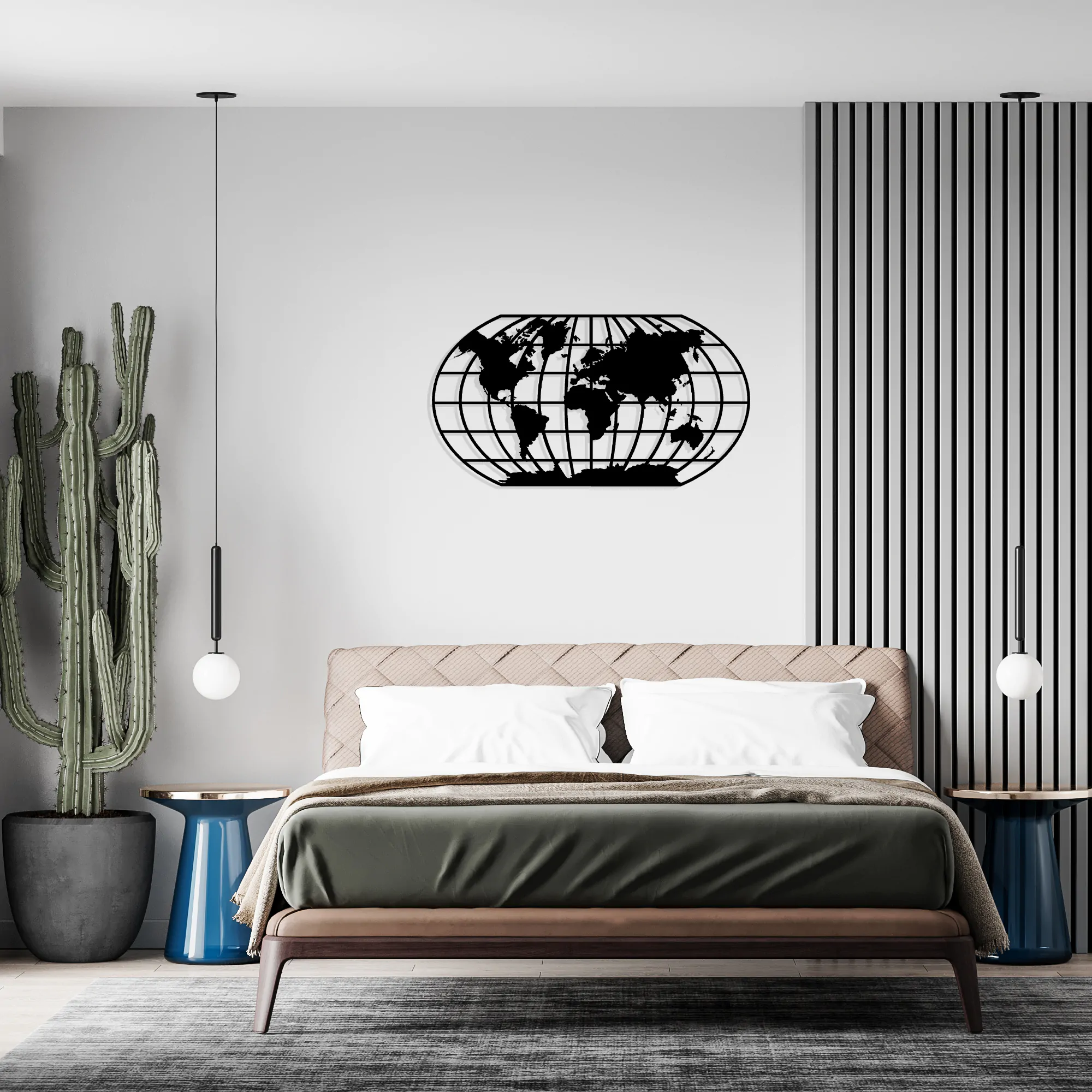 Dünya Haritası Metal Tablo 2030