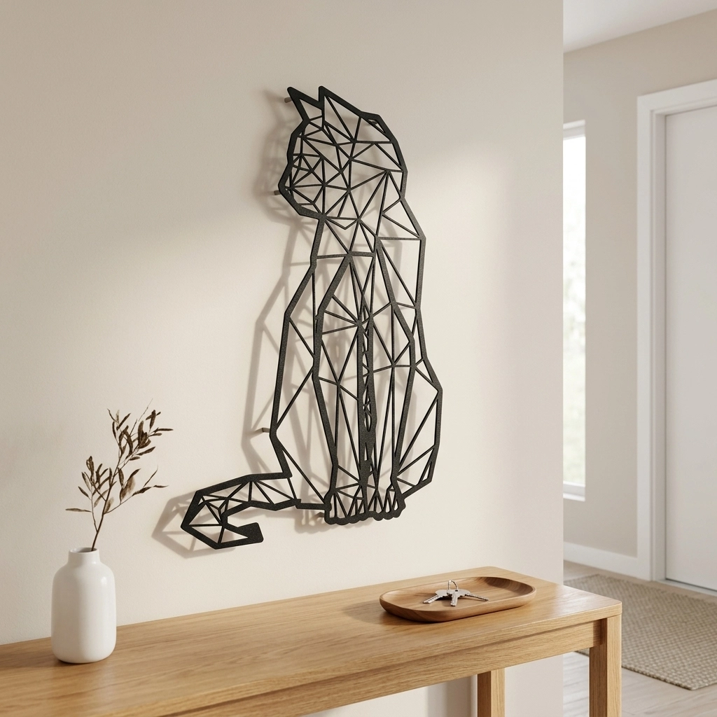 Sitting Cat Metal Wall Art