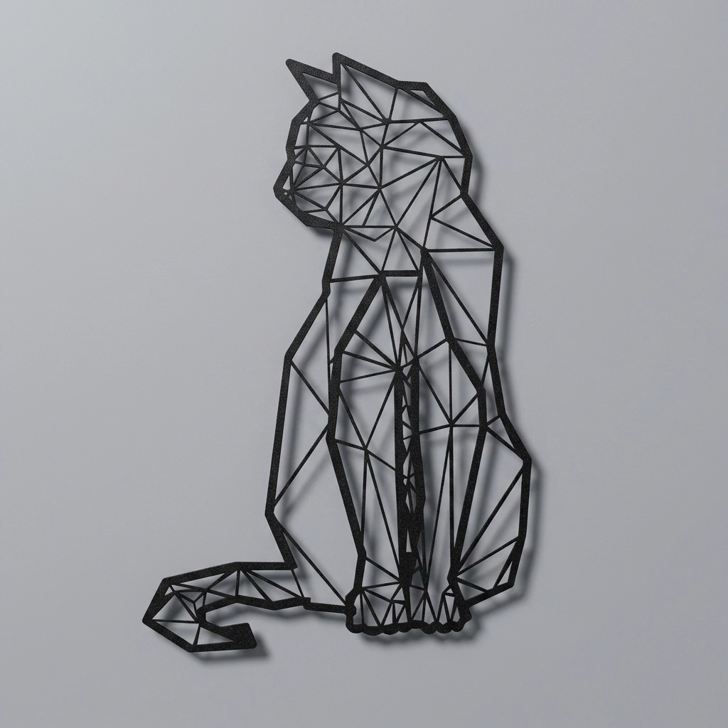 Sitting Cat Metal Wall Art