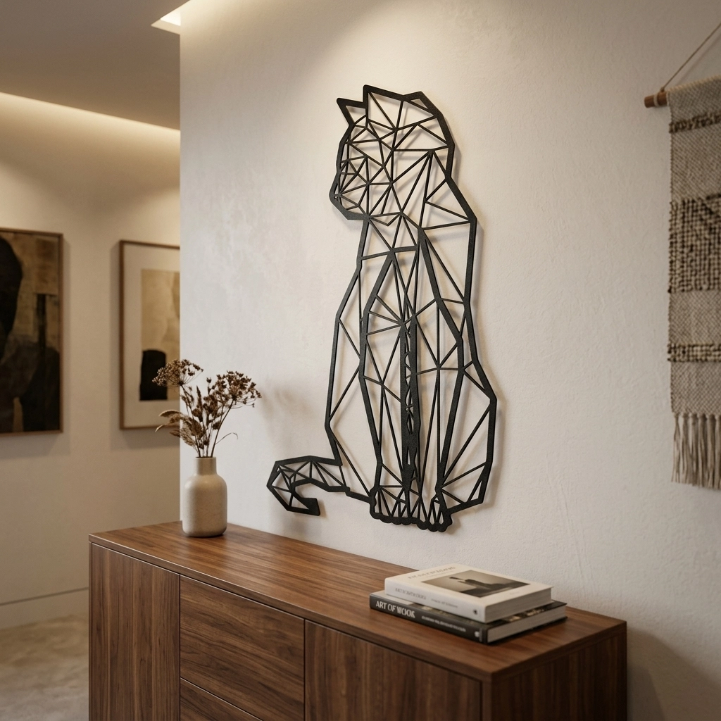Sitting Cat Metal Wall Art
