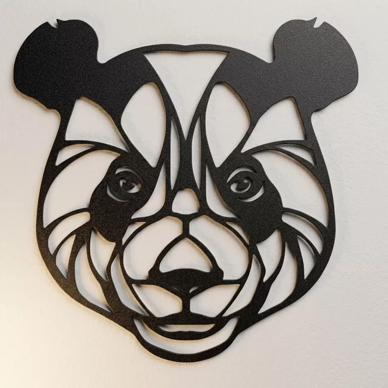 Panda Head Metal Wall Art
