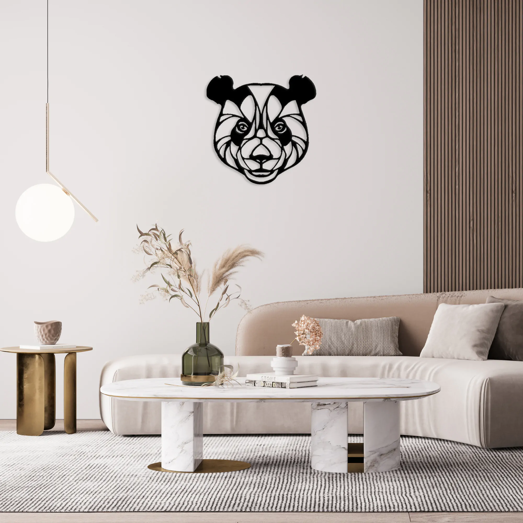 Panda Head Metal Wall Art