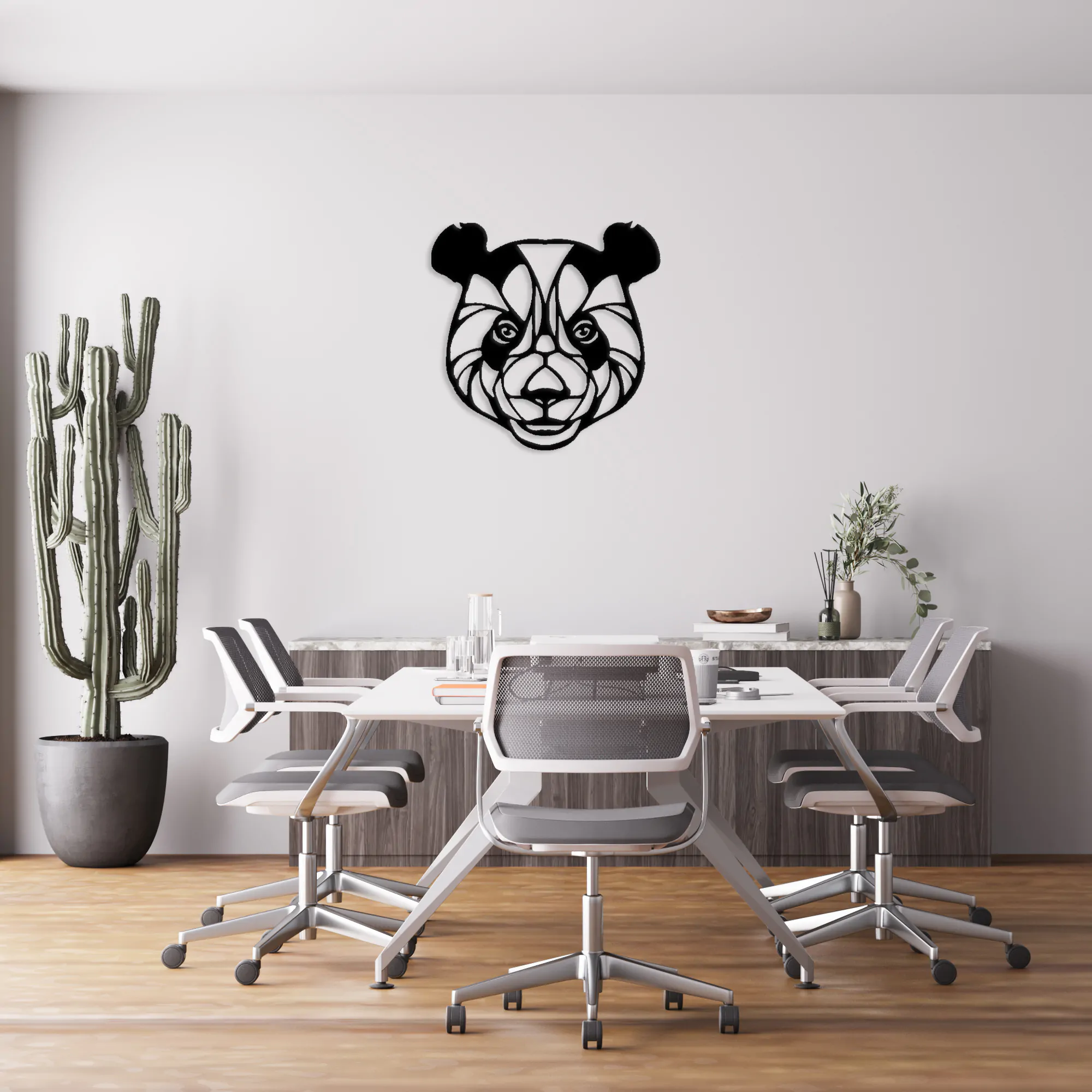 Panda Head Metal Wall Art
