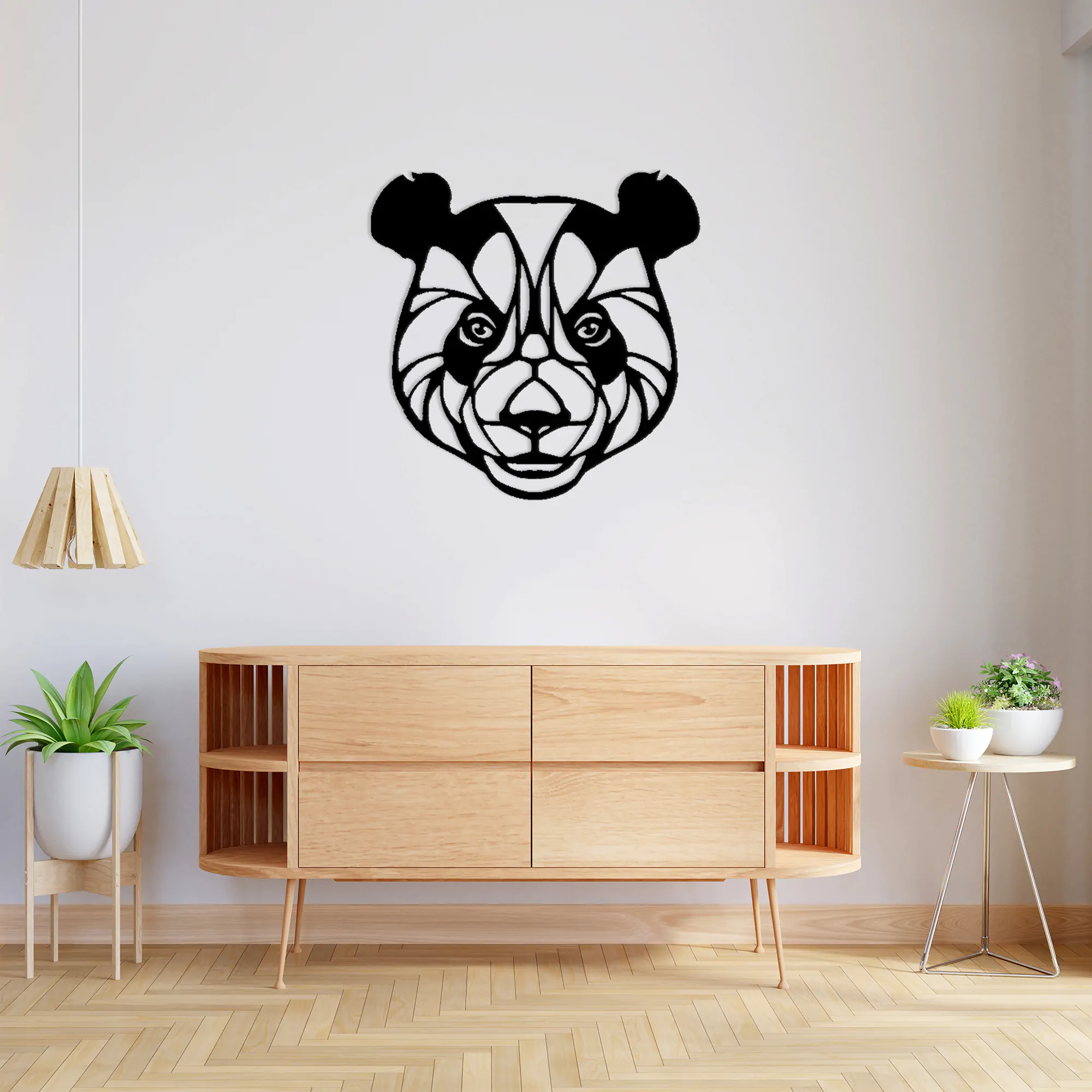 Panda Head Metal Wall Art