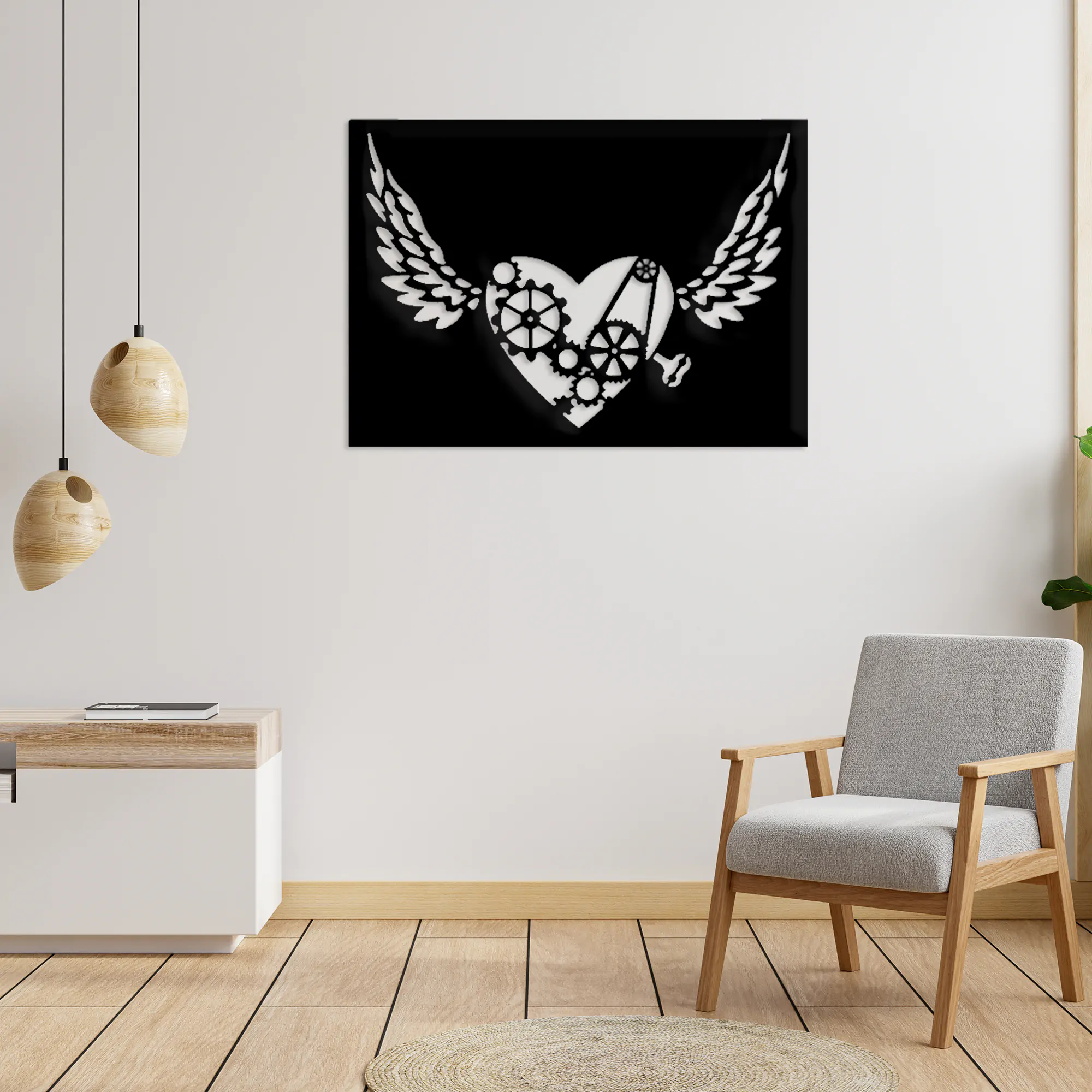 Key Heart Metal Wall Art