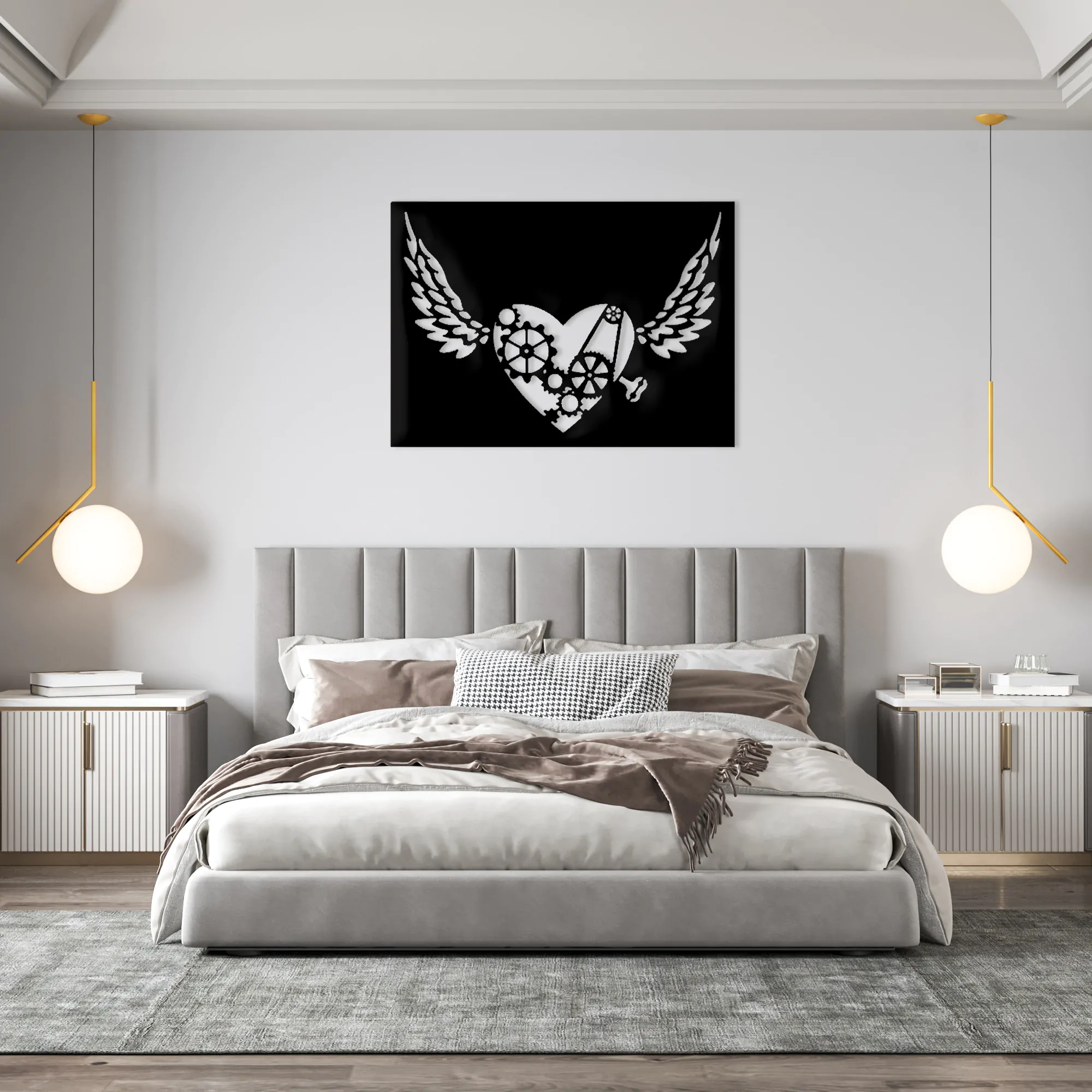 Key Heart Metal Wall Art