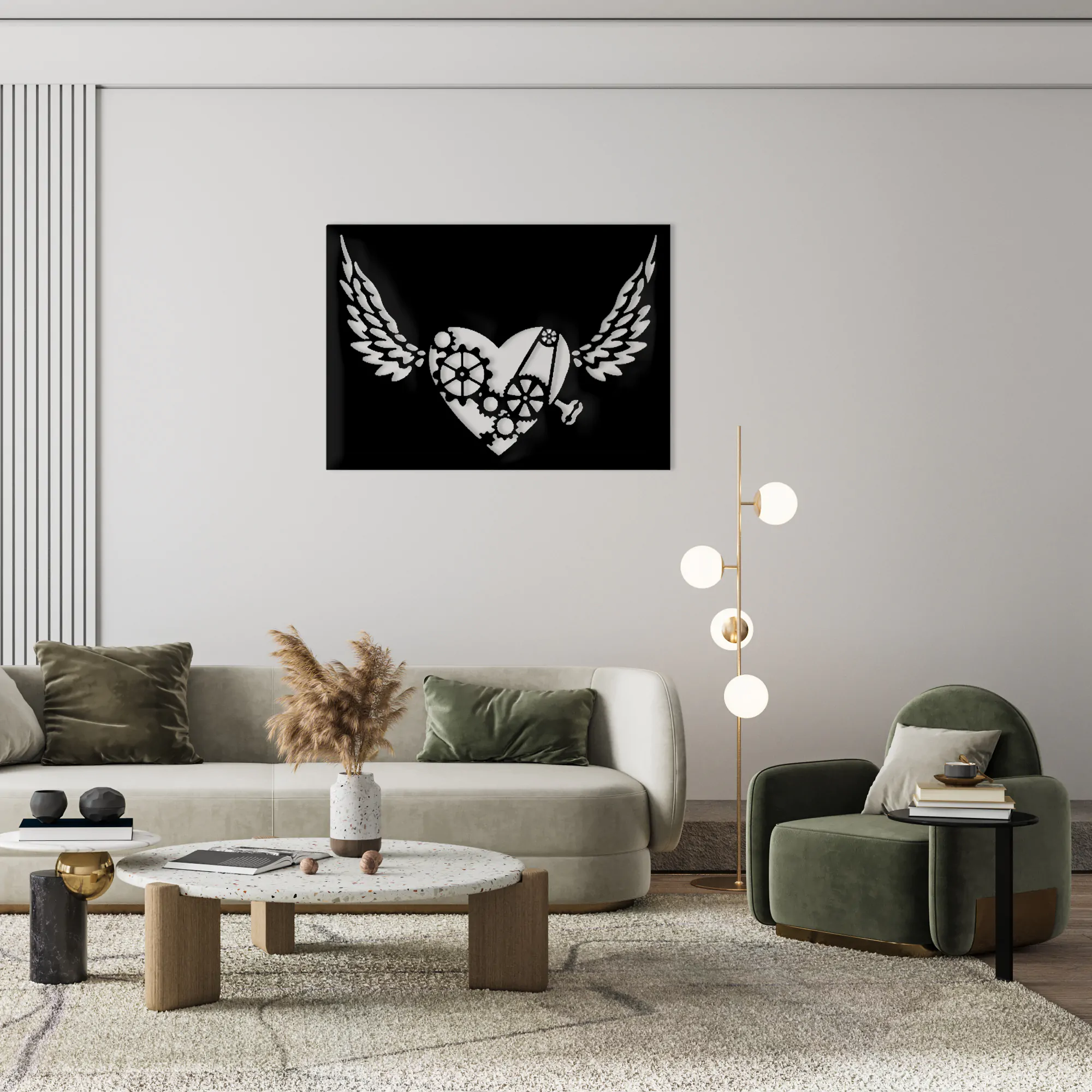 Key Heart Metal Wall Art