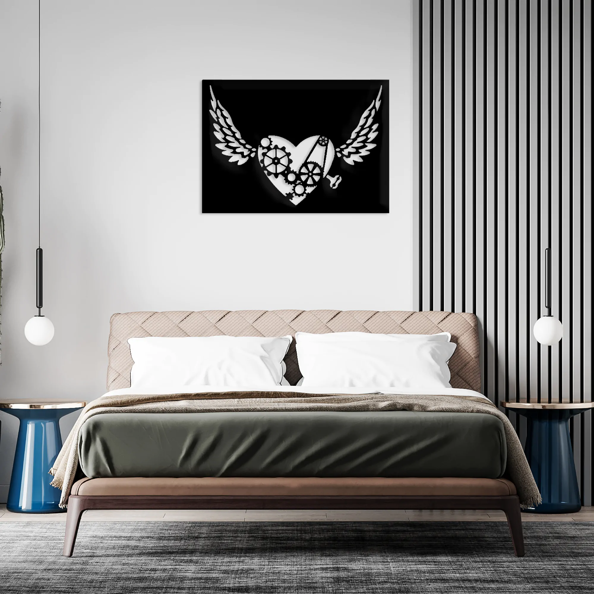 Key Heart Metal Wall Art