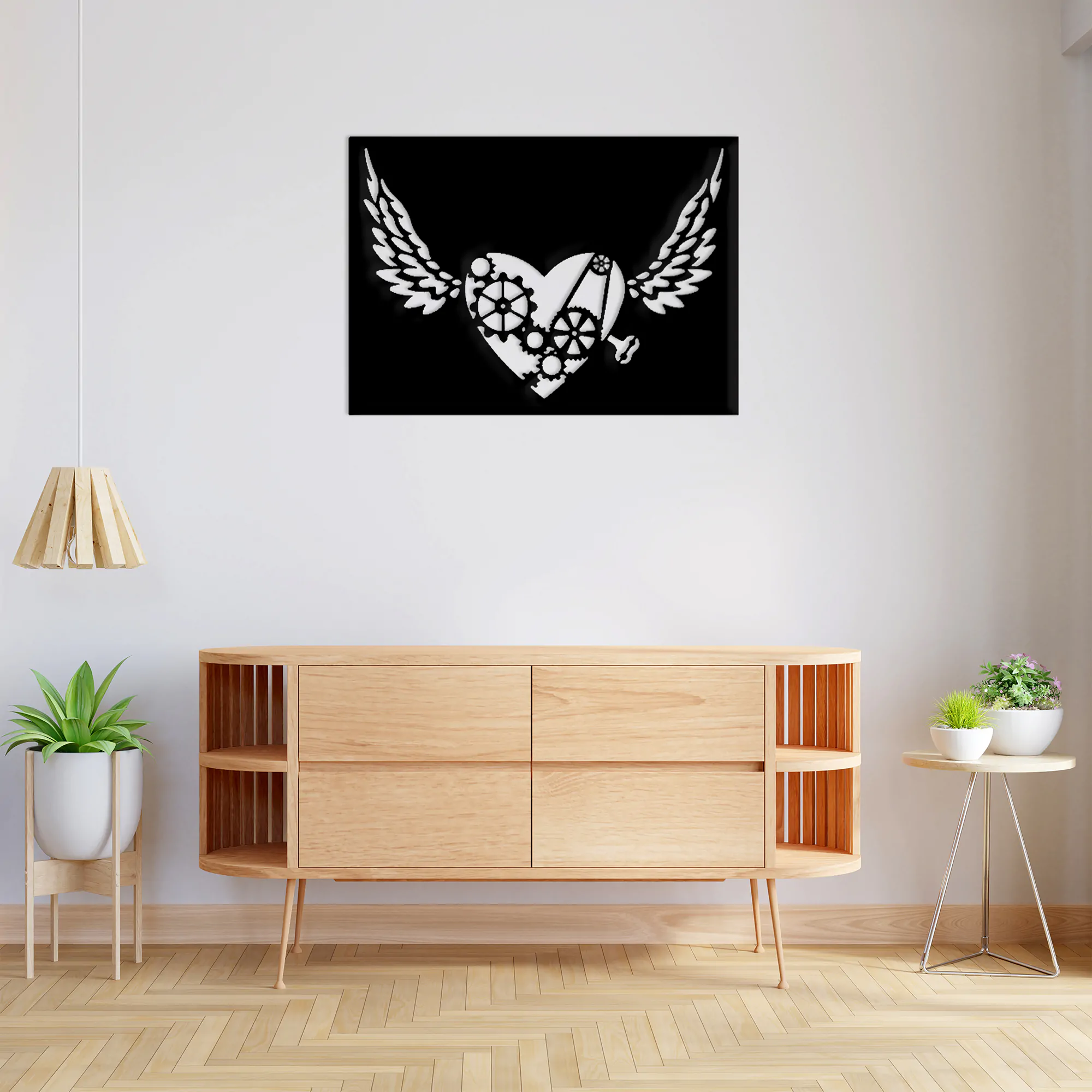 Key Heart Metal Wall Art