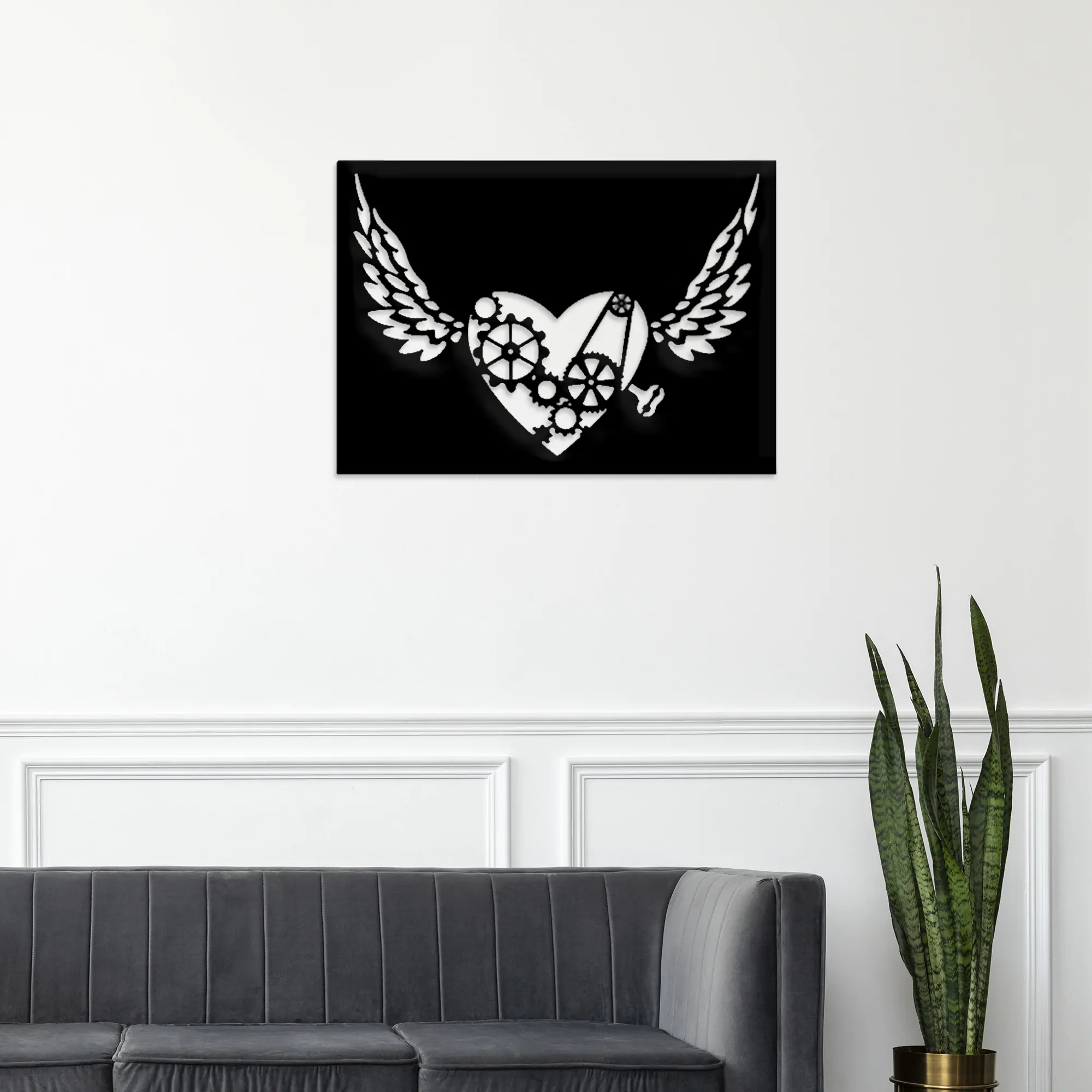 Key Heart Metal Wall Art