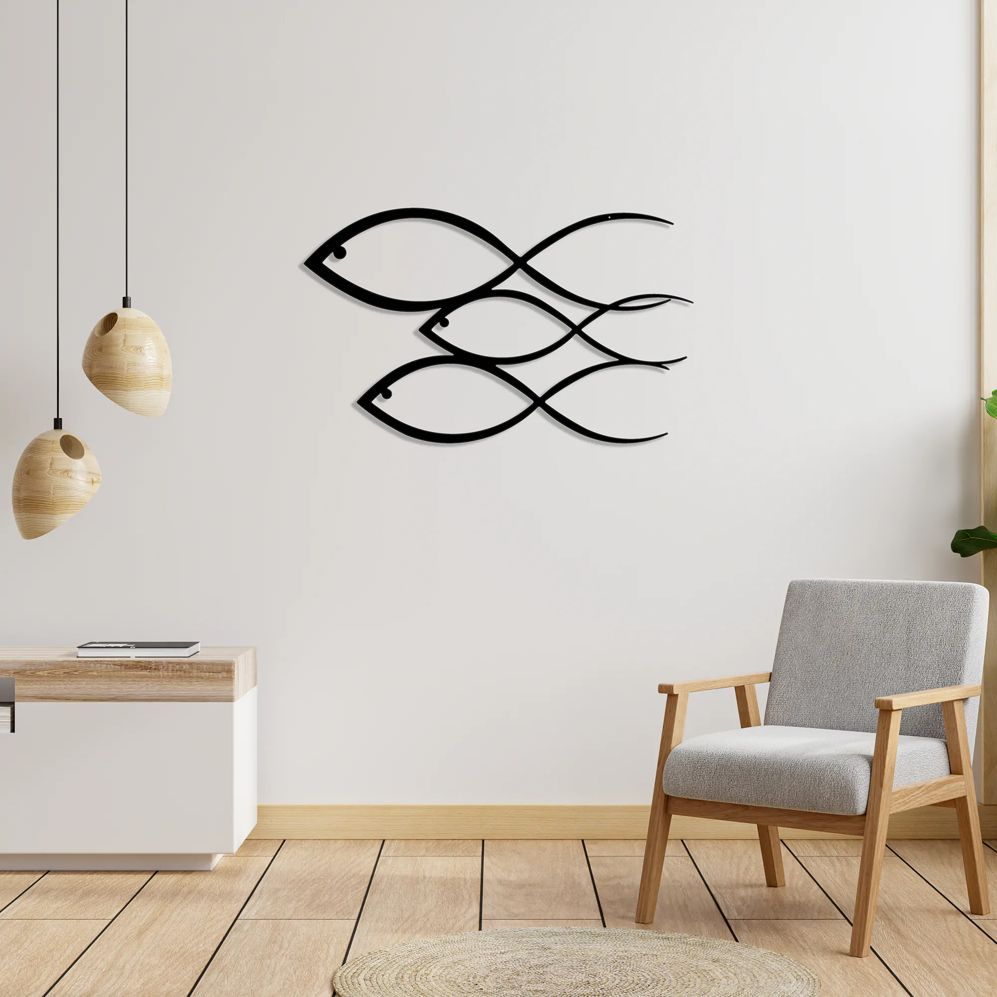 Balıklar Metal Tablo