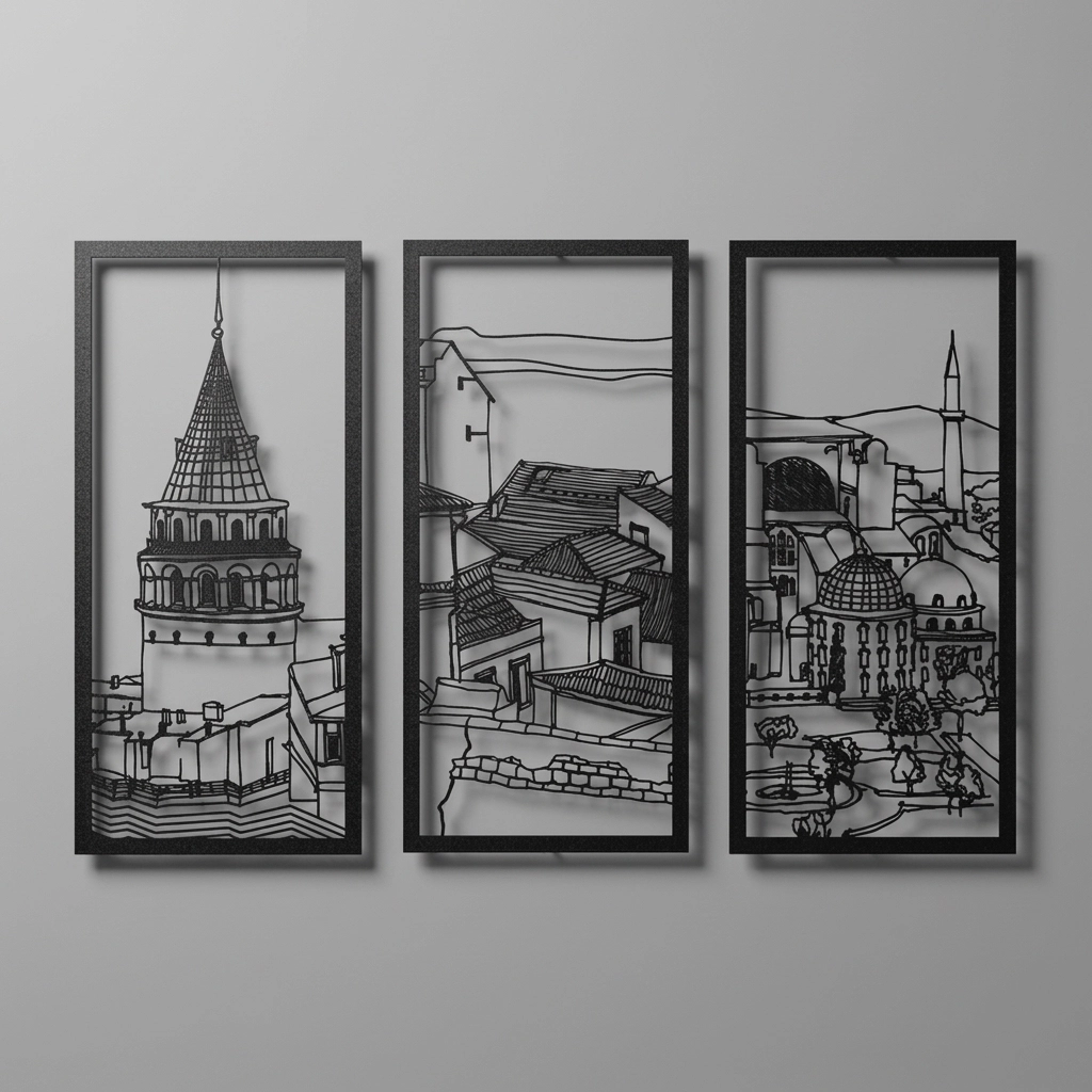 İstanbul 3’lü Metal Tablo