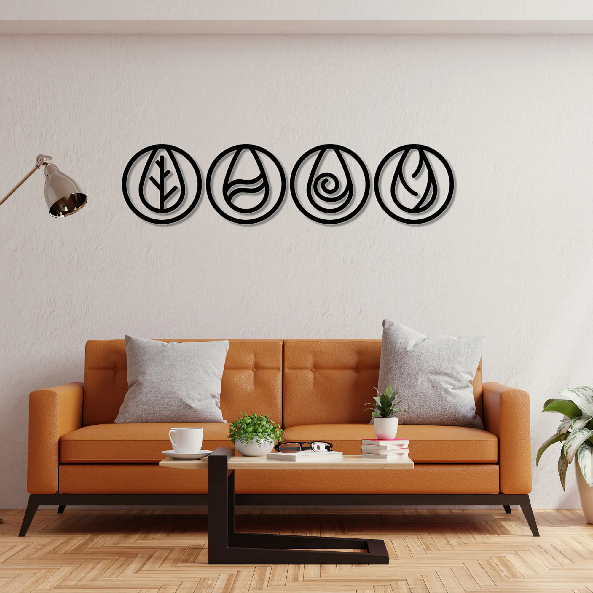 4 Elements Metal Wall Art