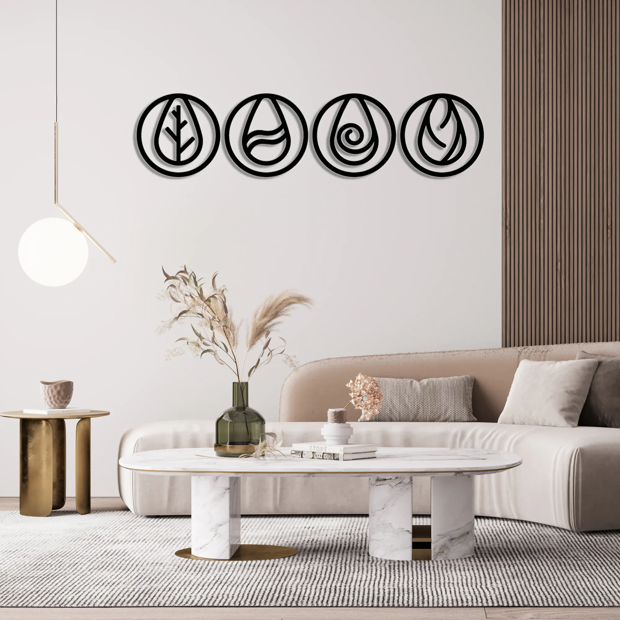 4 Elements Metal Wall Art