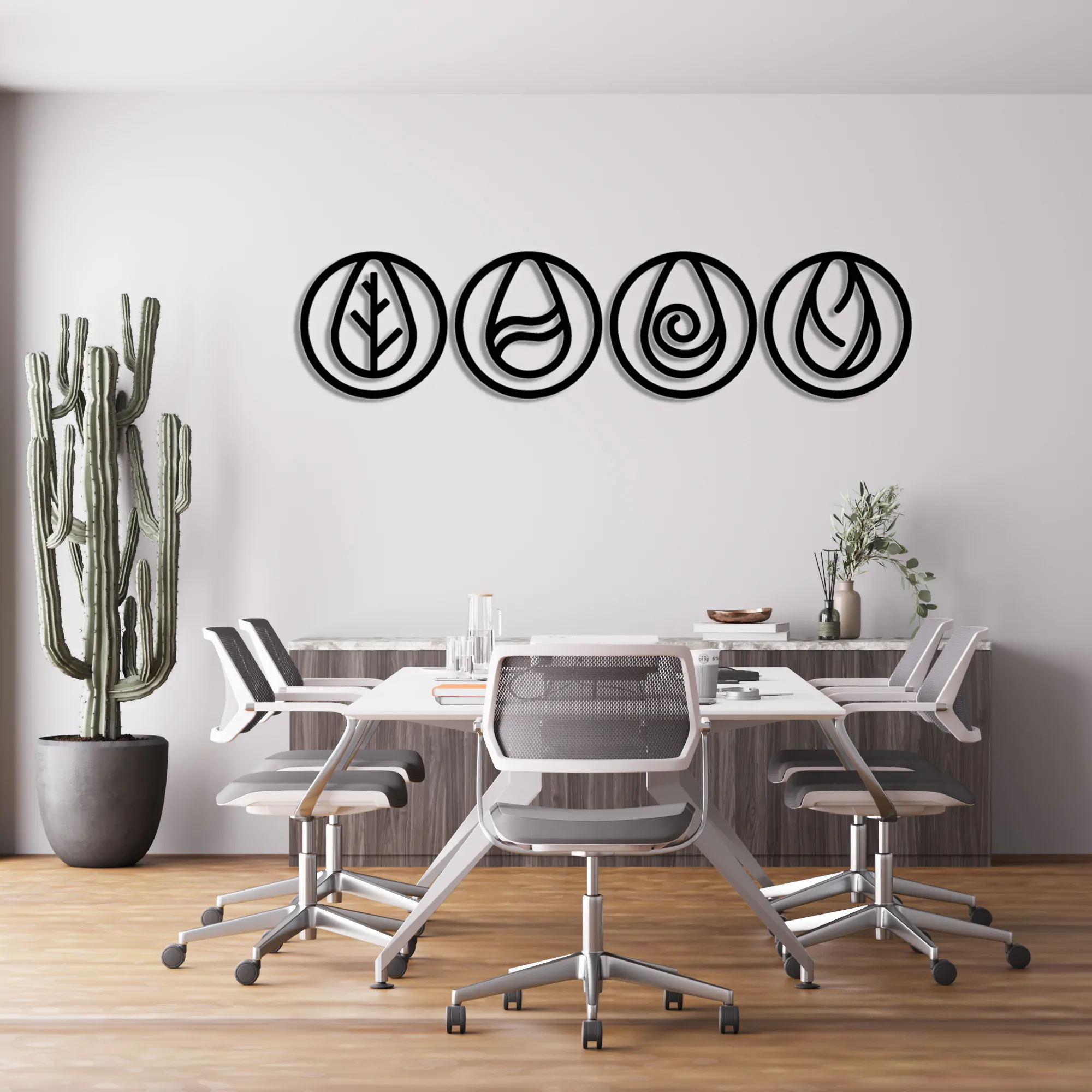 4 Elements Metal Wall Art