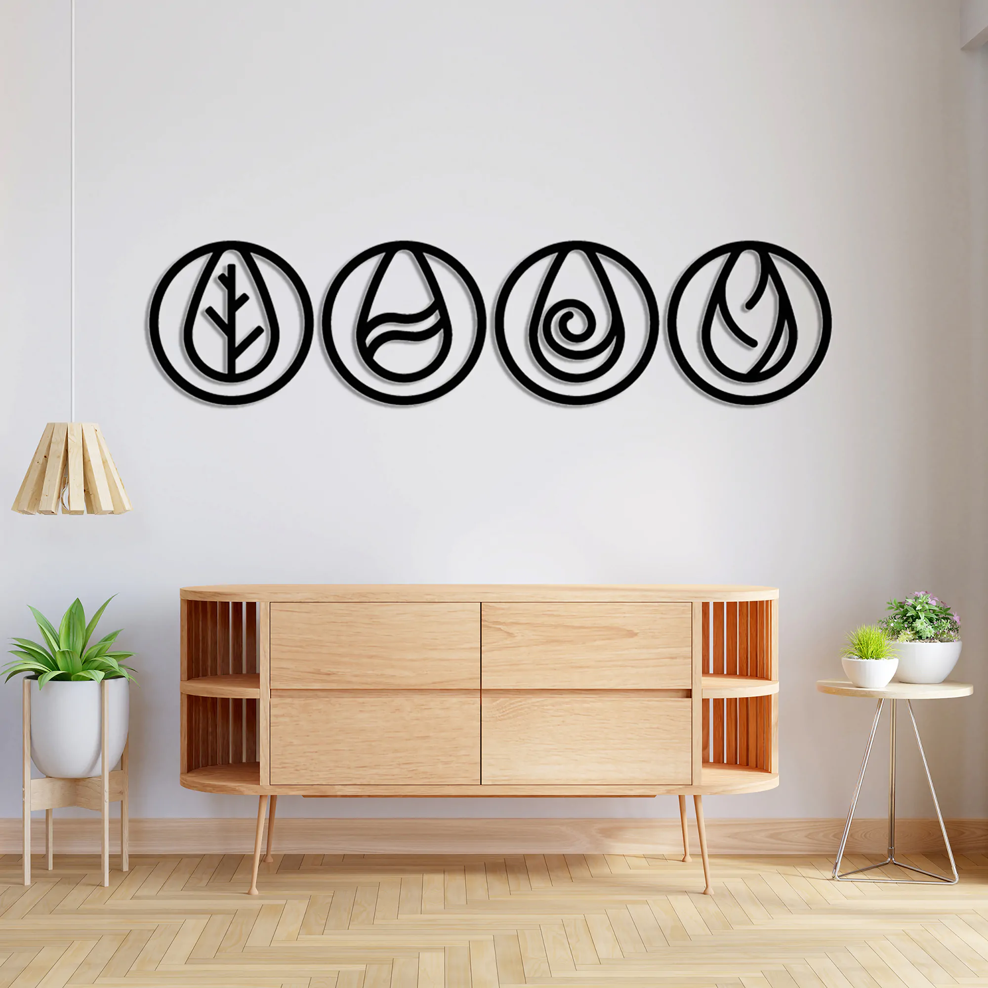 4 Elements Metal Wall Art