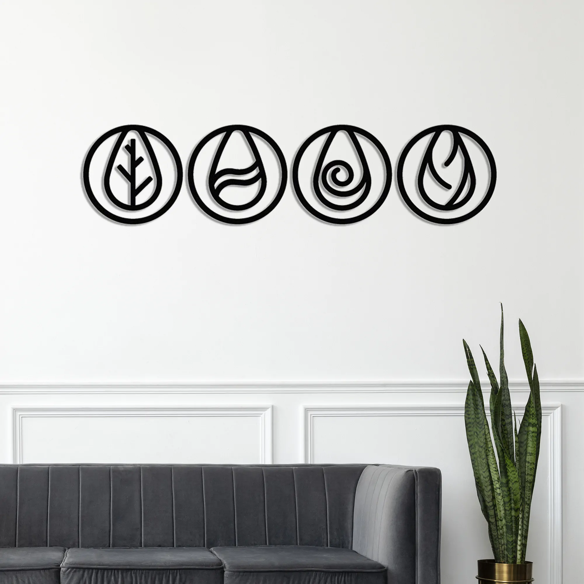 4 Elements Metal Wall Art