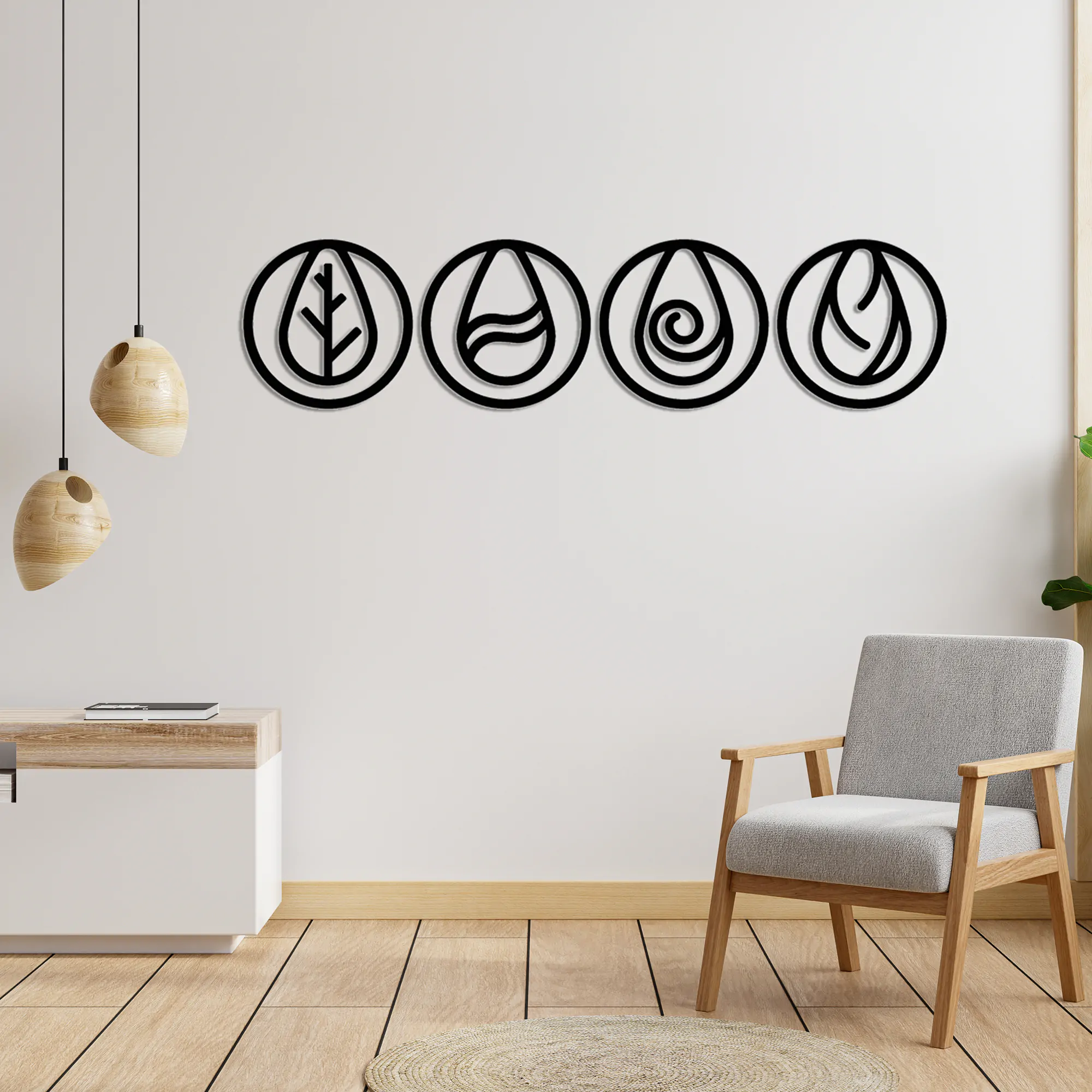 4 Elements Metal Wall Art