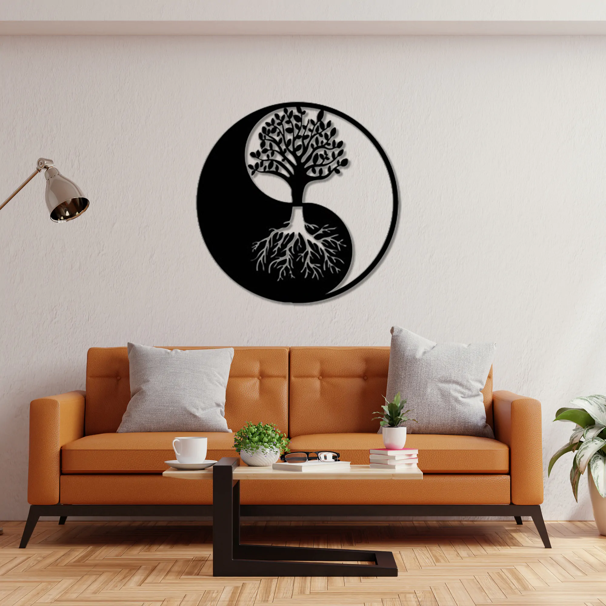 Yin Yang Tree of Life Metal Wall Art