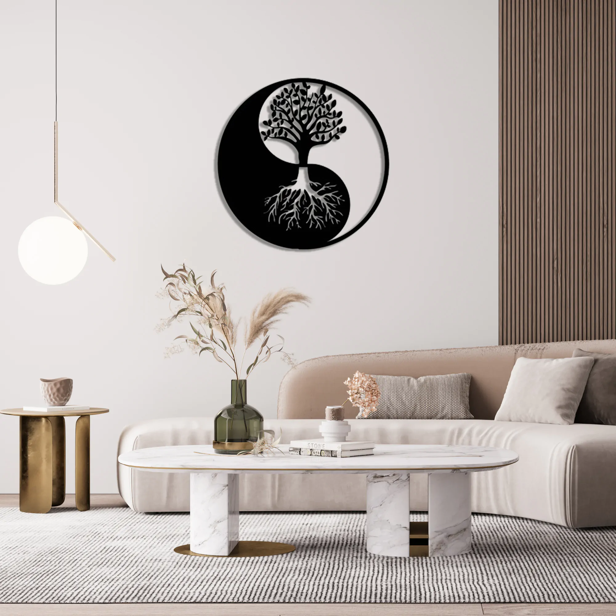 Yin Yang Tree of Life Metal Wall Art