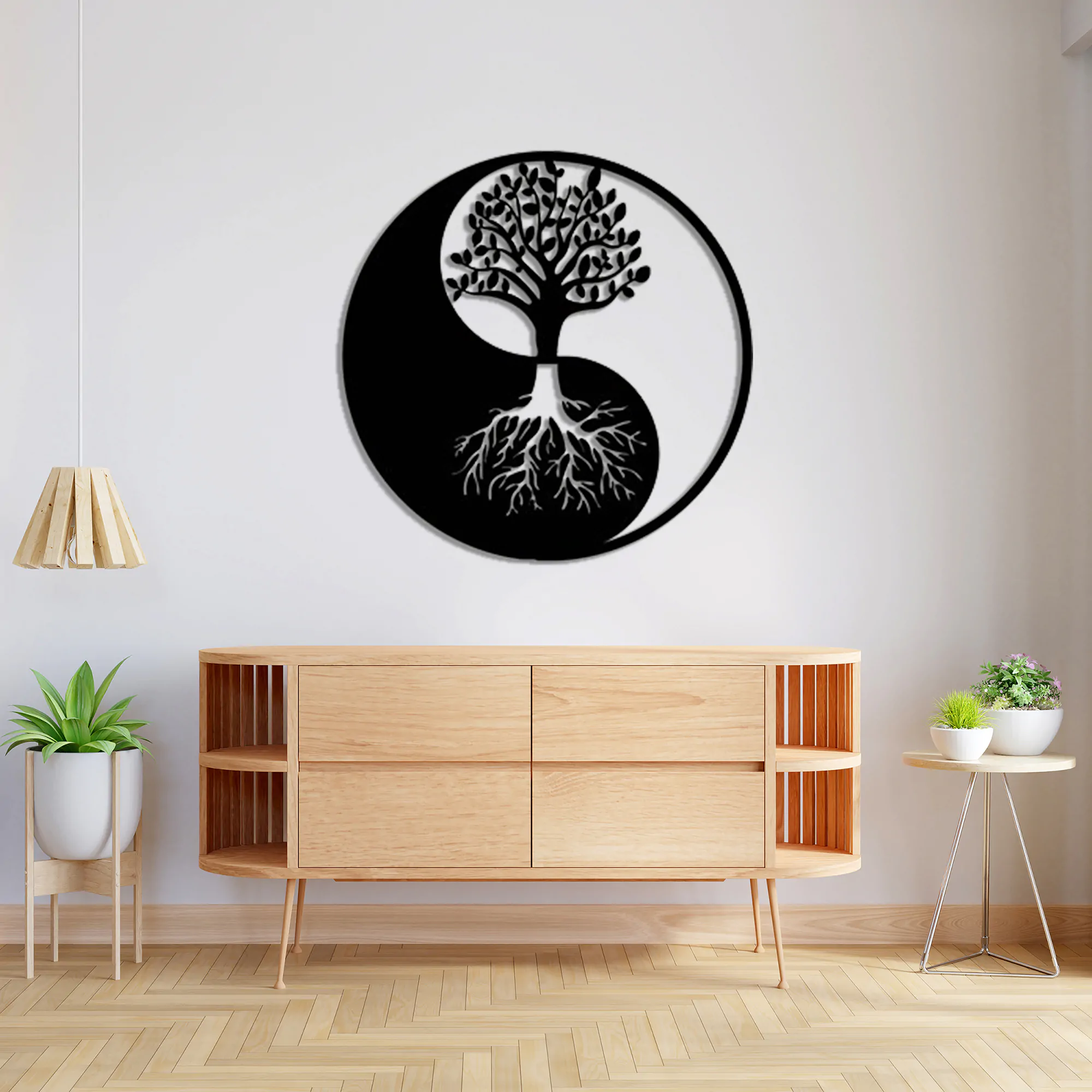 Yin Yang Tree of Life Metal Wall Art