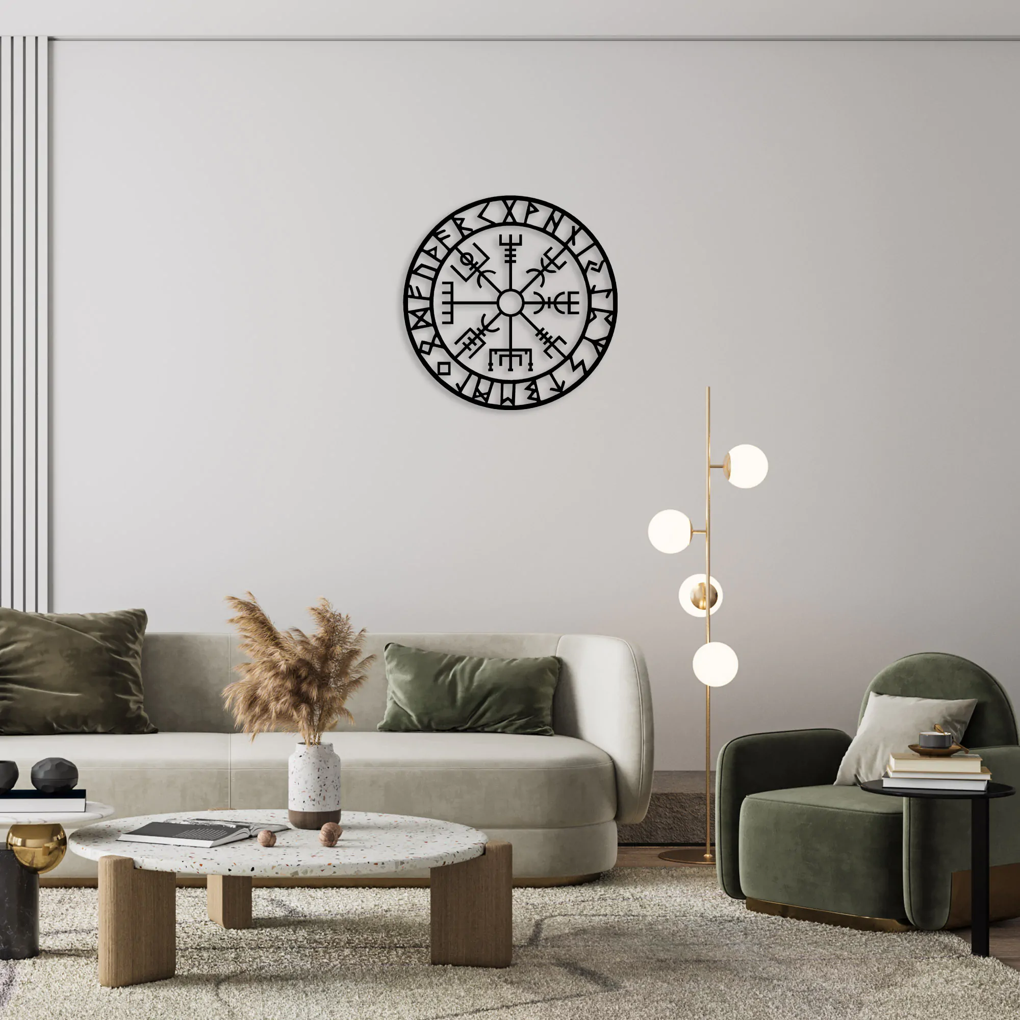 Compass Viking Metal Wall Art