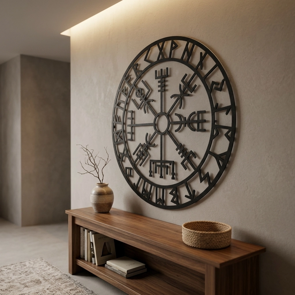 Compass Viking Metal Wall Art